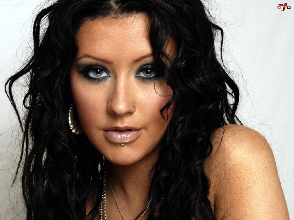 czarne, Christina Aguilera, kręcone, włosy