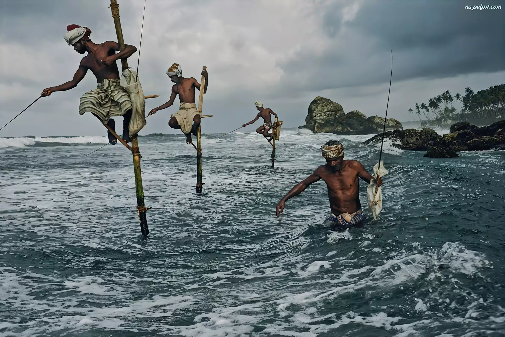 Sri Lanka, Morze, Mężczyźni, Wędkarstwo
