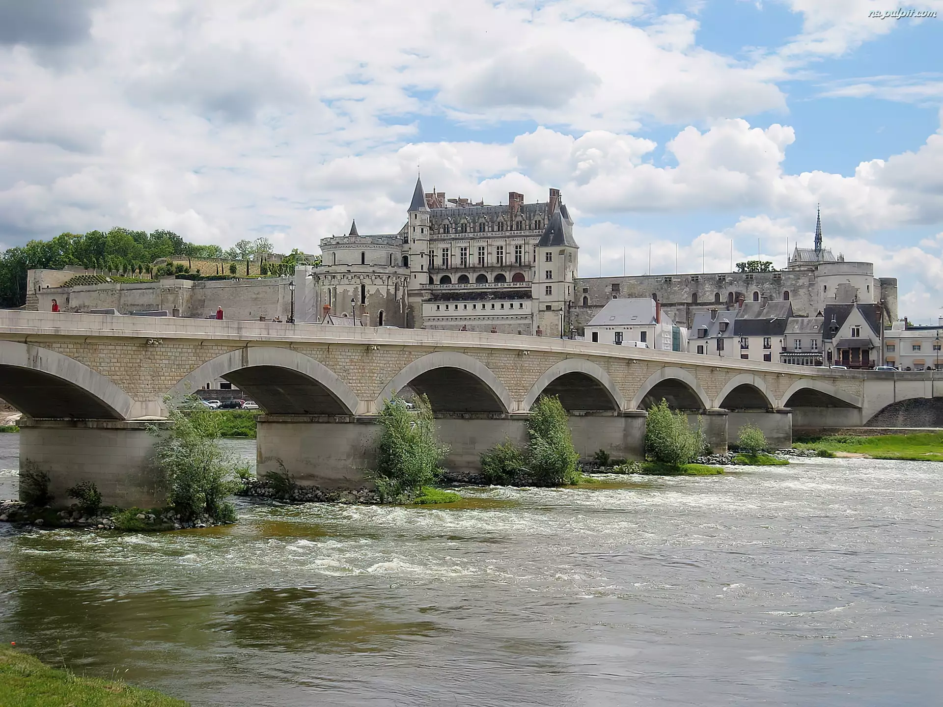 Francja, Rzeka, Zamek, Most, Amboise