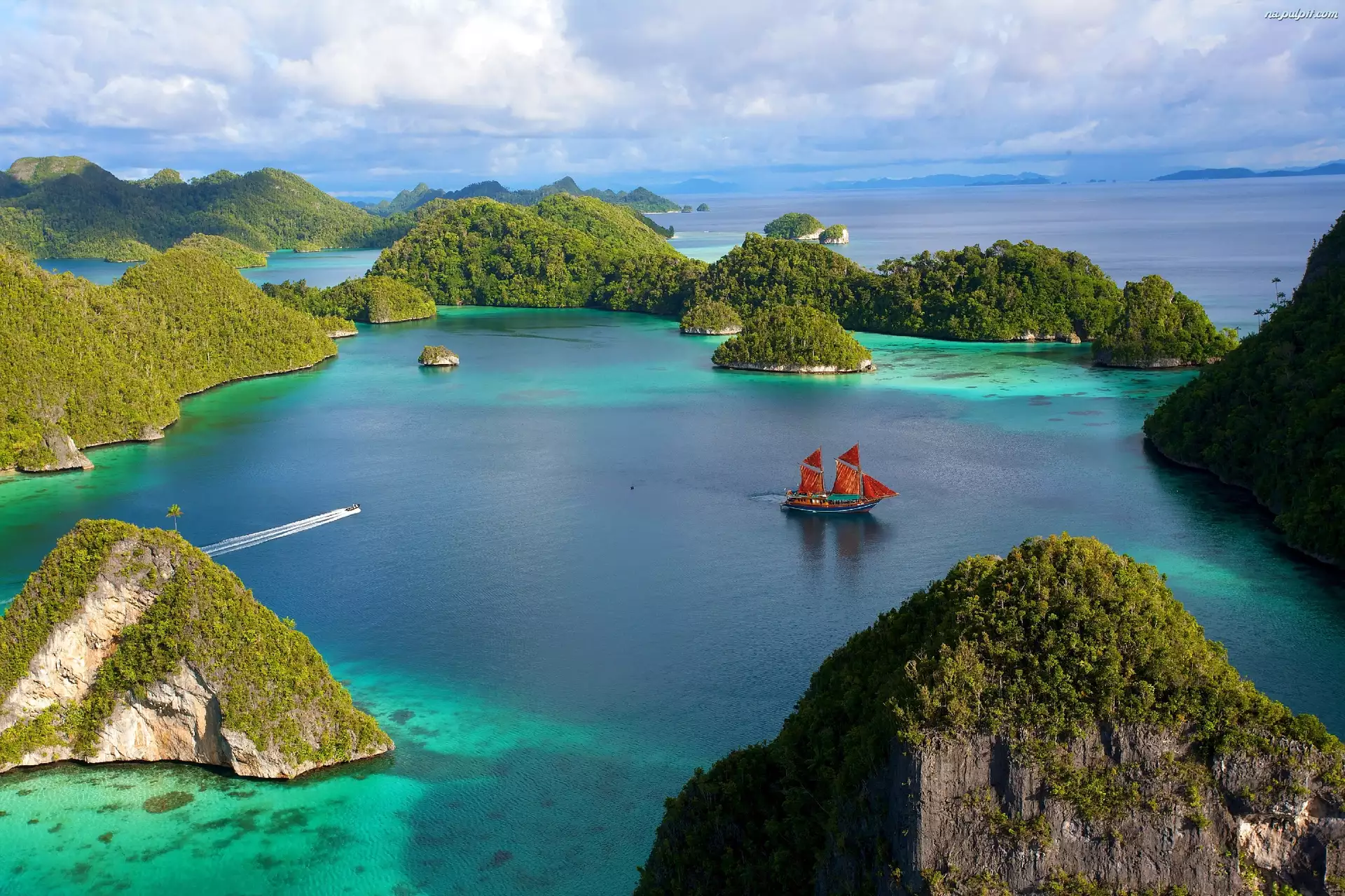 Morze, Indonezja, Żaglowiec, Wyspy