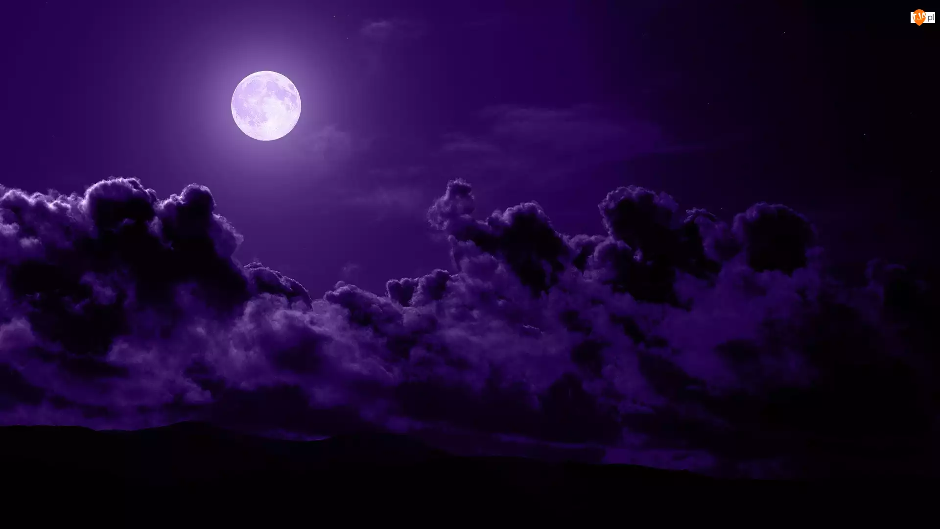 Noc, Niebo, Księżyc, Chmury