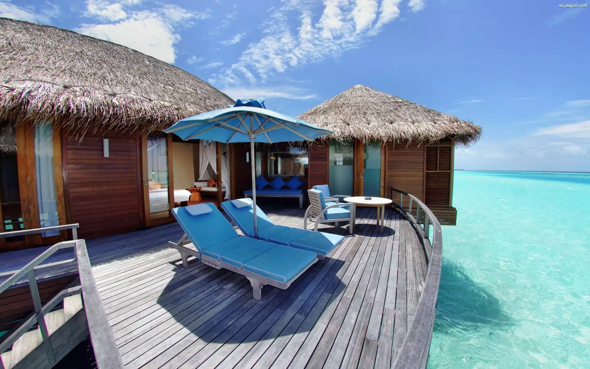 Malediwy, Hotel, Taras, Ocean