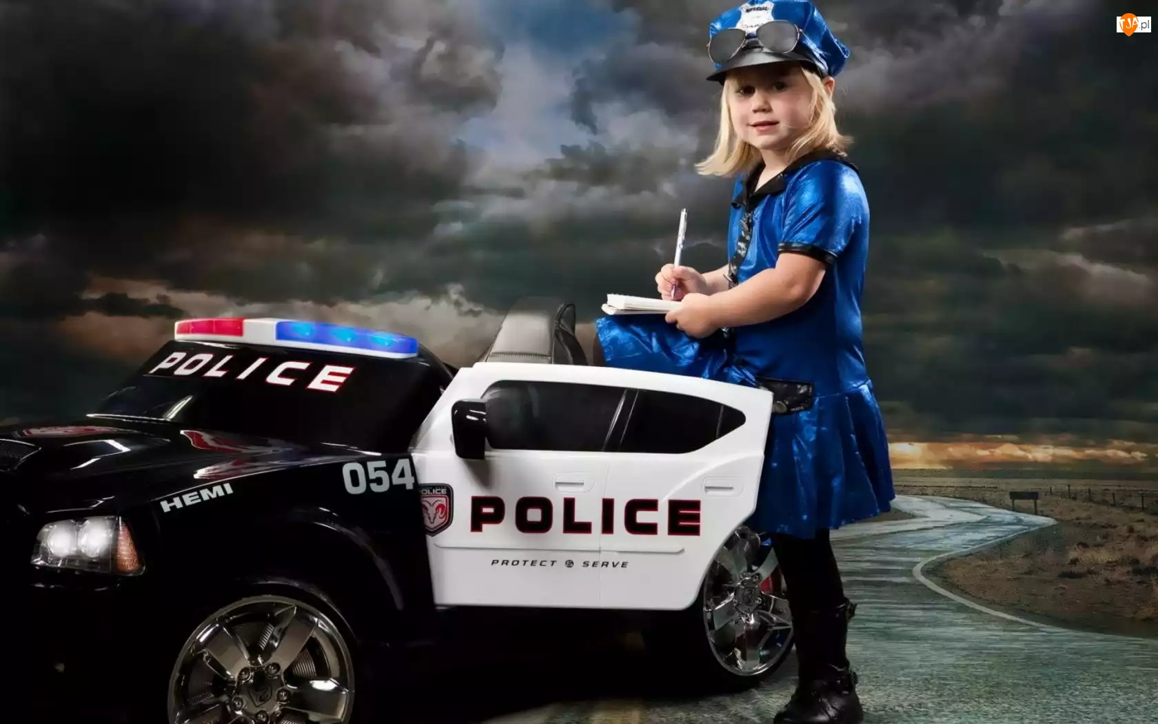 Policja, Dziewczynka, Samochód
