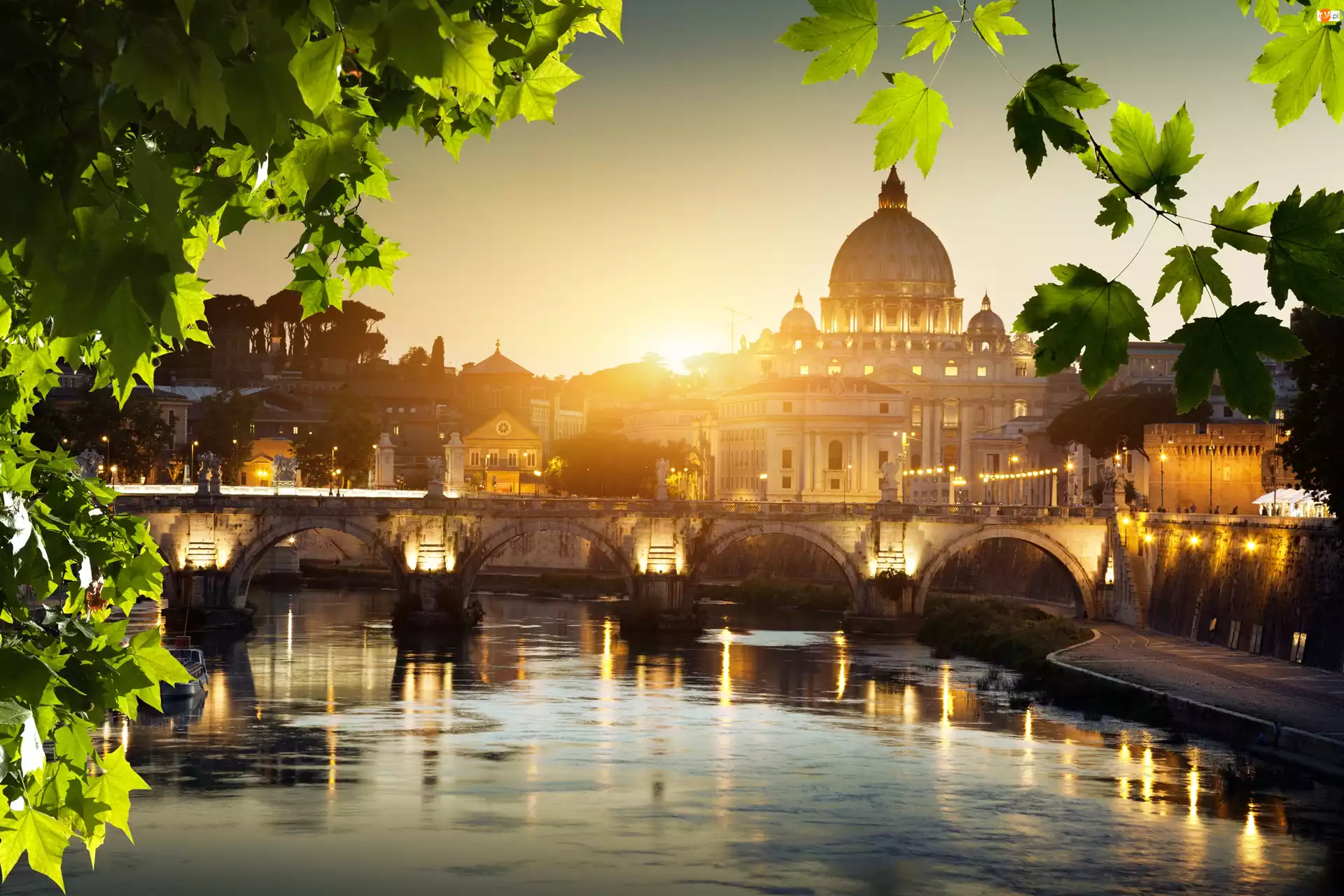 Rzeka, Włochy, Most, Watykan