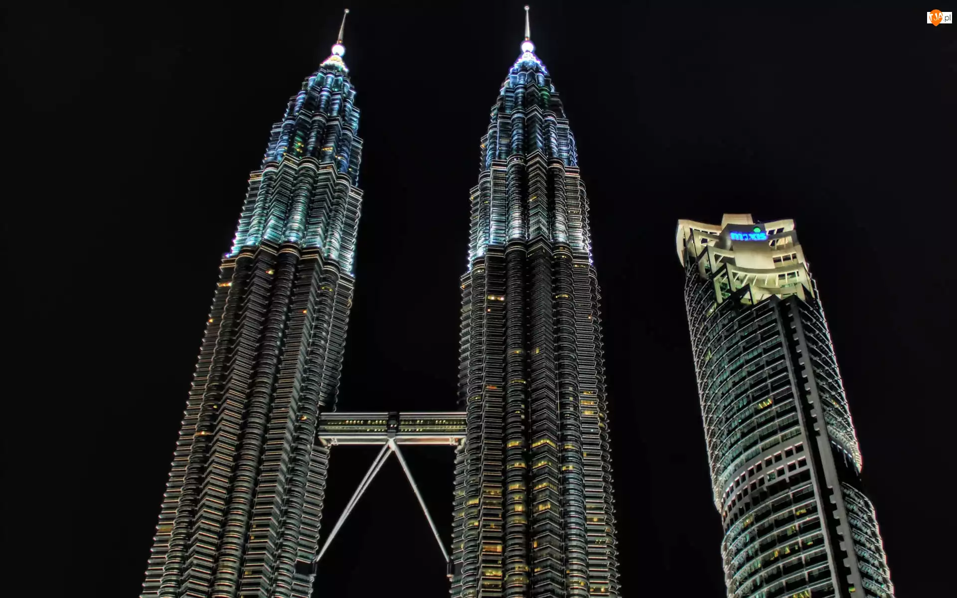 Malezja, Petronas Towers, Nocą, Kuala Lumpur