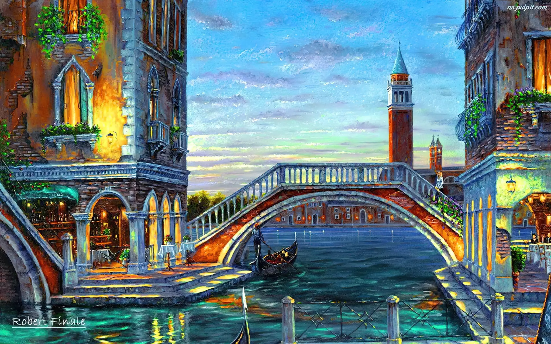 Most, Wenecja, Kanał, Ulice, Domy