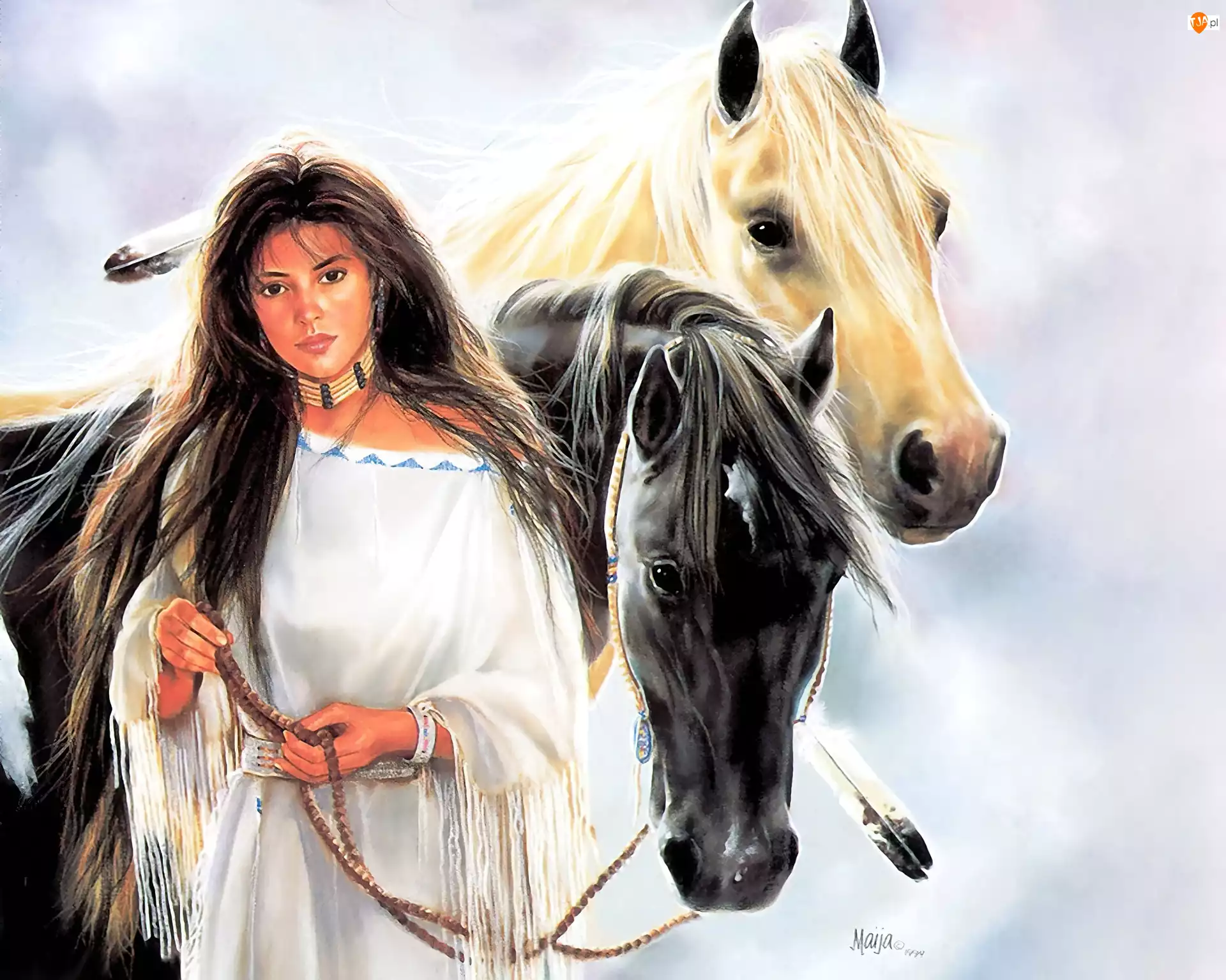 Konie, Kobieta, Indianka
