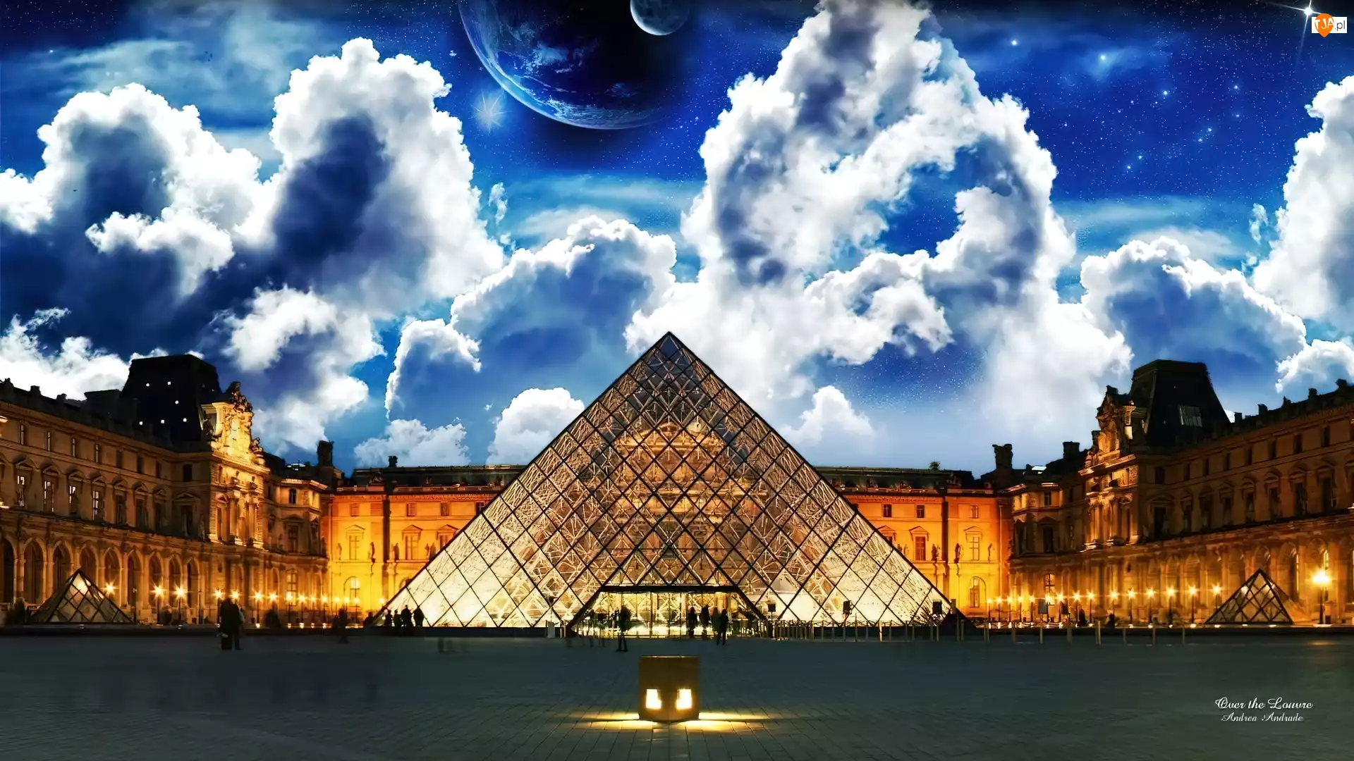 Piramida, Pałac, Paryż, Francja, Muzeum Luwr