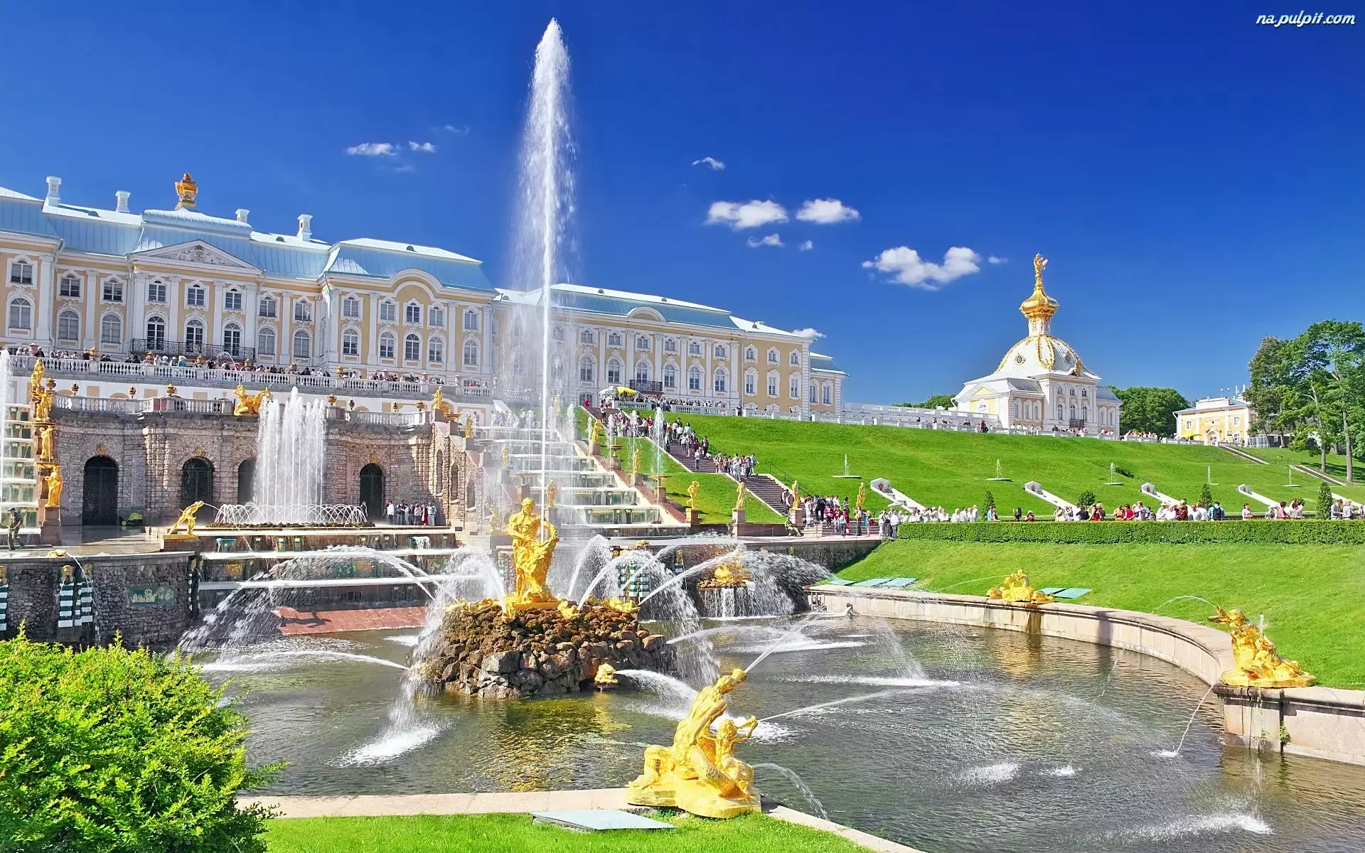 Rosja, Pałac, Fontanna, Zabytek, St Petersburg