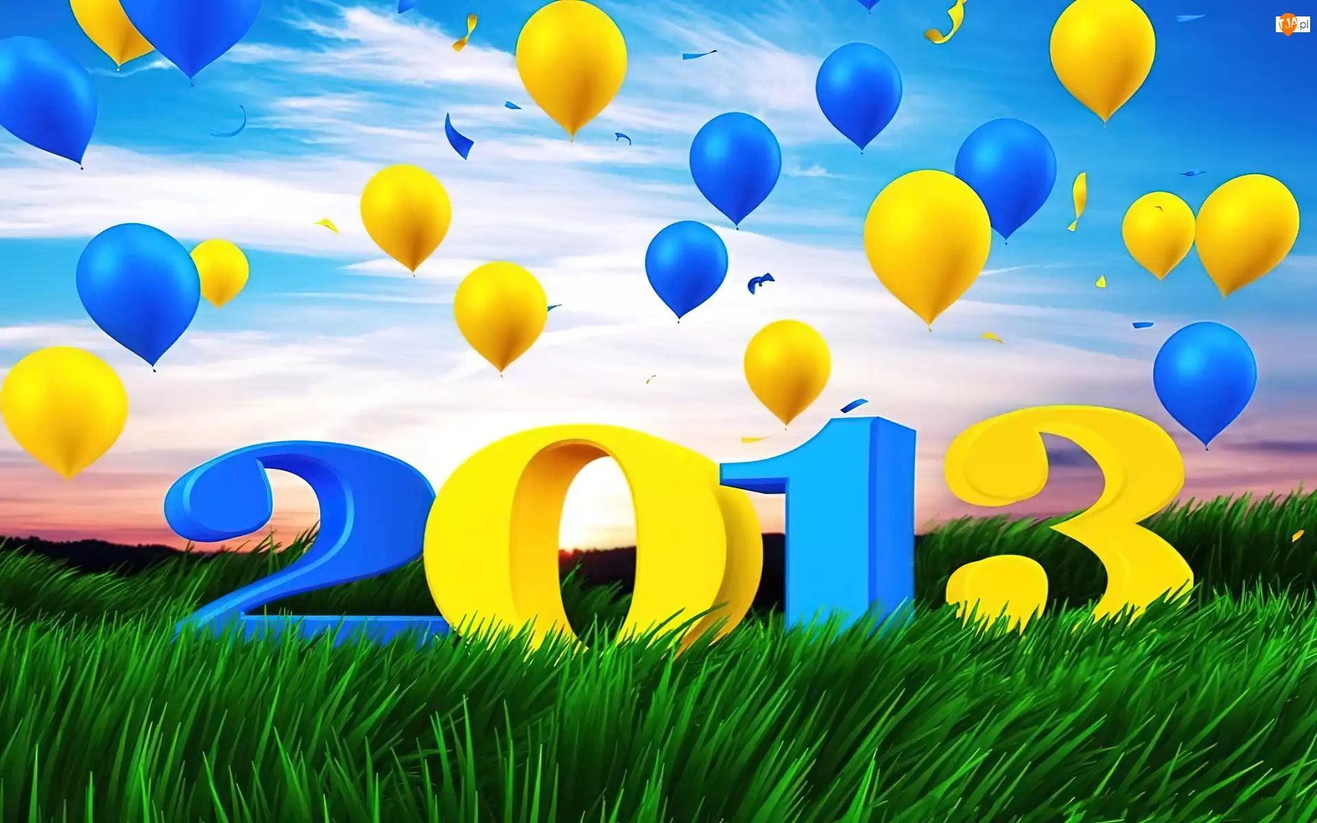 Nowy Rok 2013, Balony, Trawa