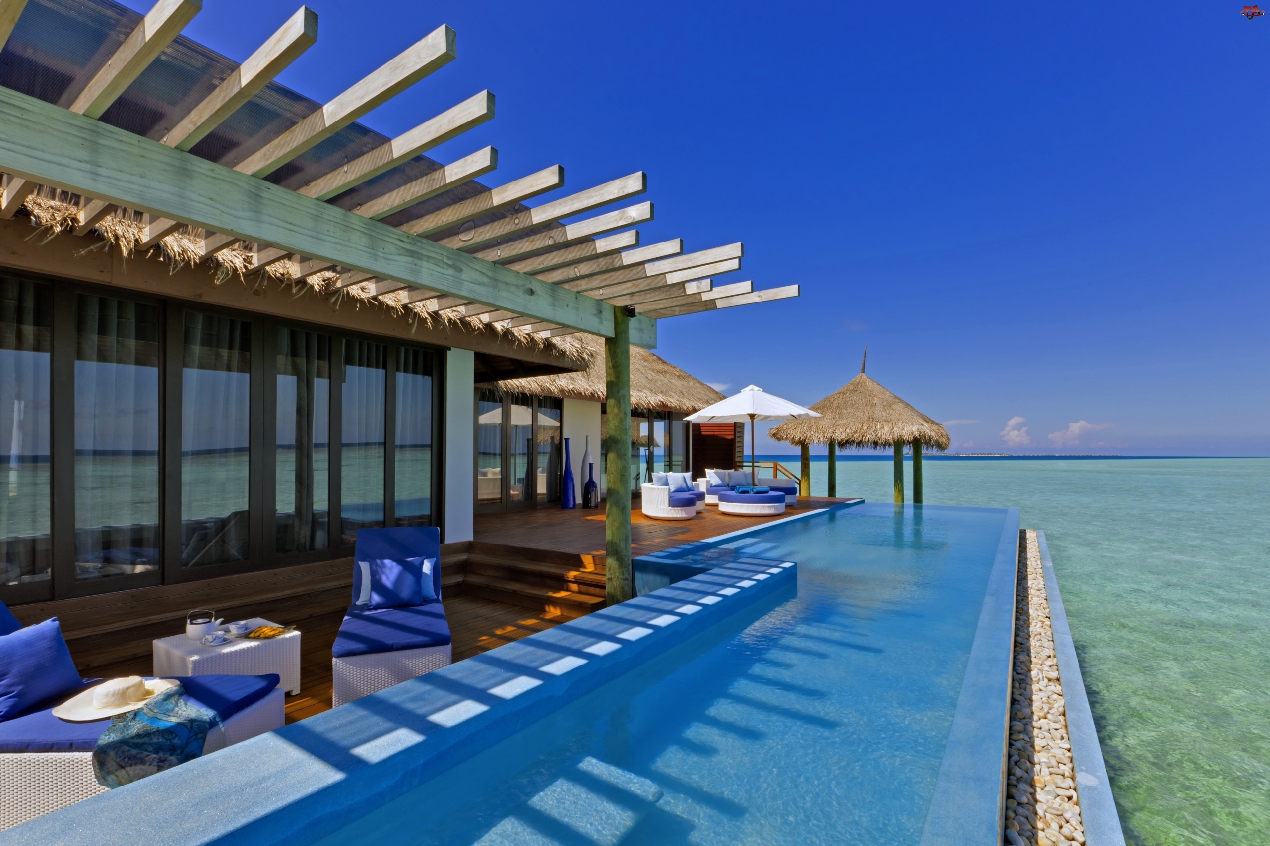 Hotel, Malediwy, Basen, Morze