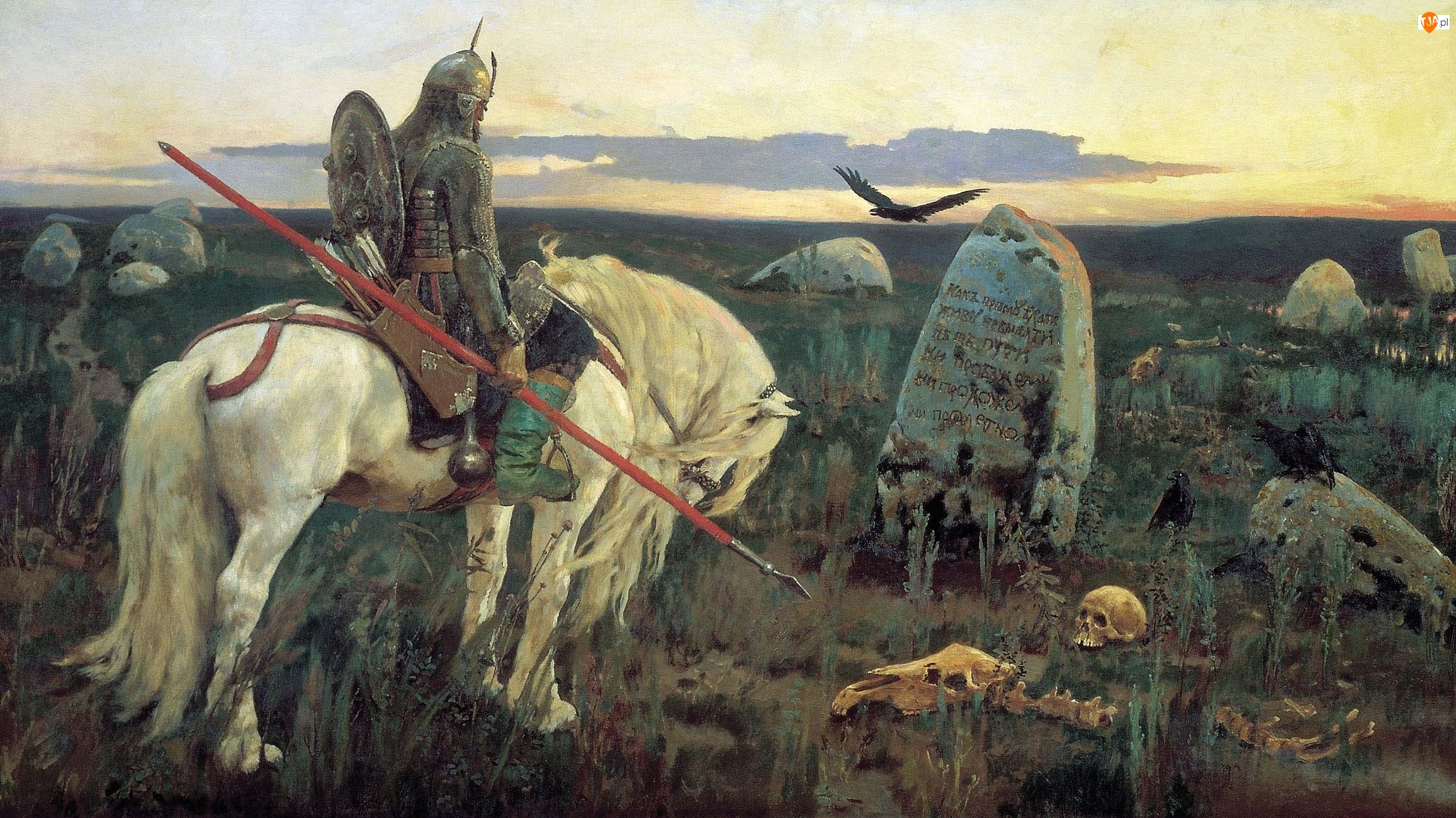 Rycerz, Grób, Wiktor Wasniecow, Obraz, Koń