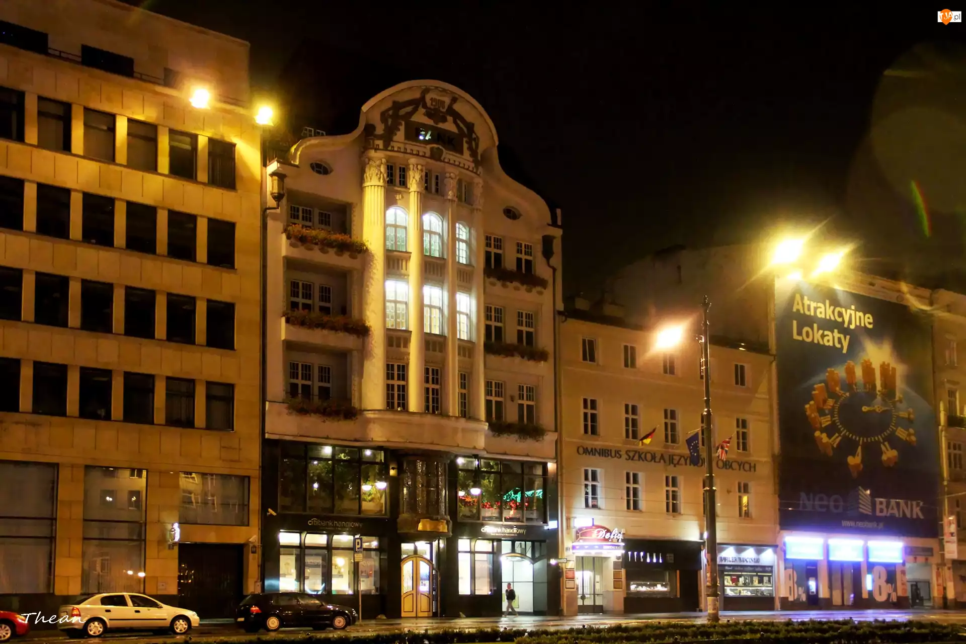 Centrum, Ulica, Poznań, Nocą, Budynki