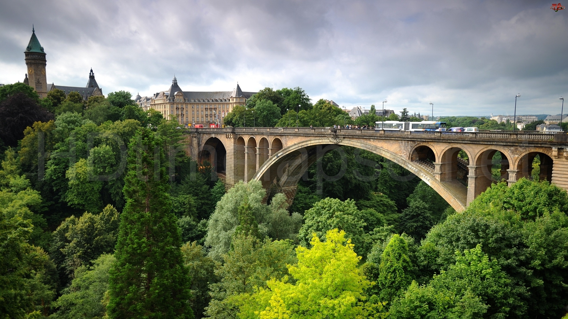 Zamek, Parku, Most, Luksemburg, Fragment