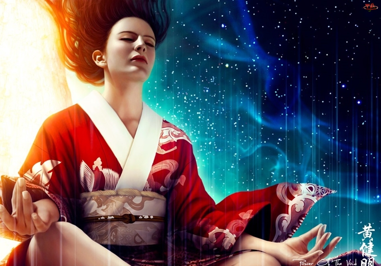 Medytacja, Kobieta, Kimono