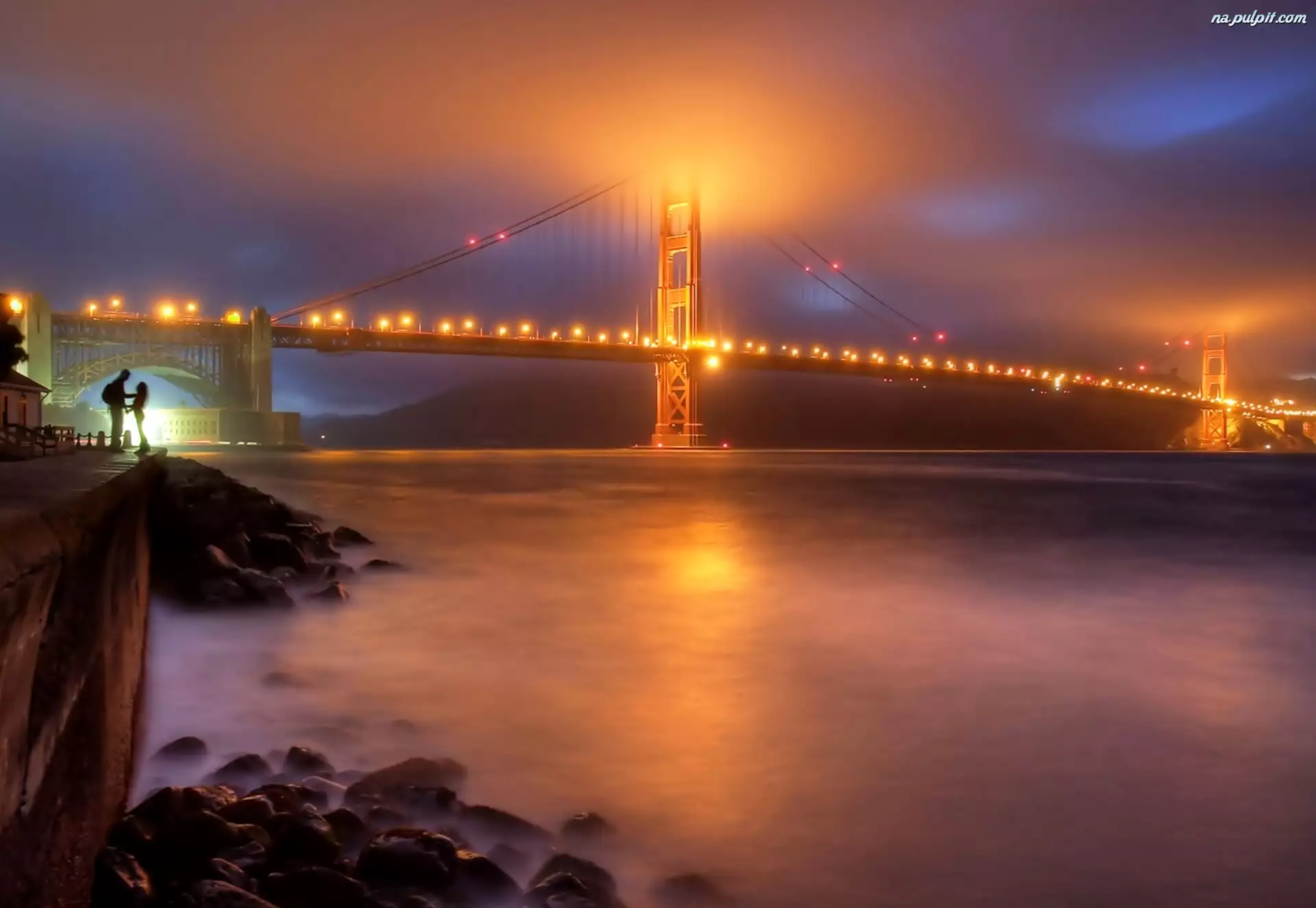 Most, Wieczór, Golden Gate, Rzeka