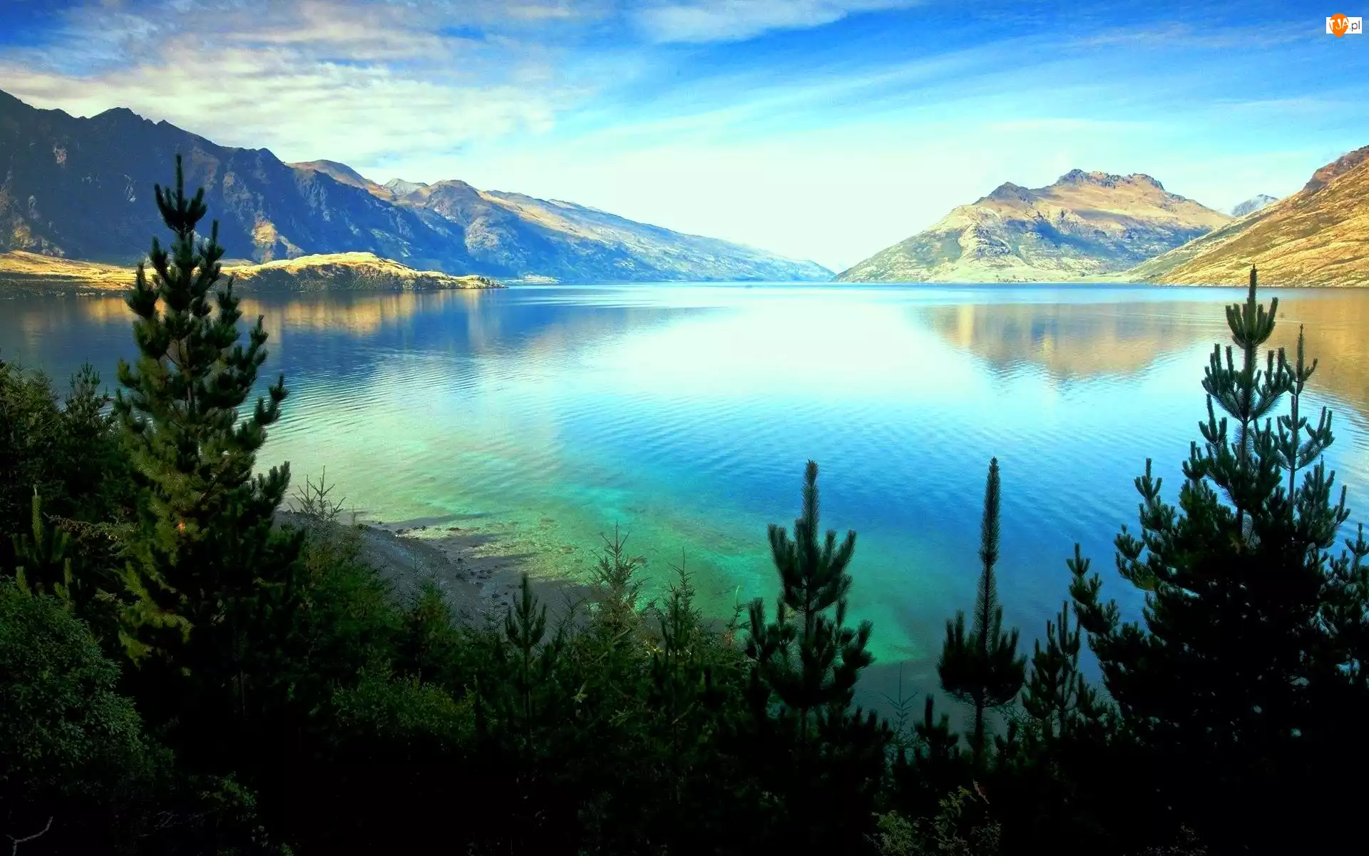 Nowa Zelandia, Jezioro, Góry, Drzewa