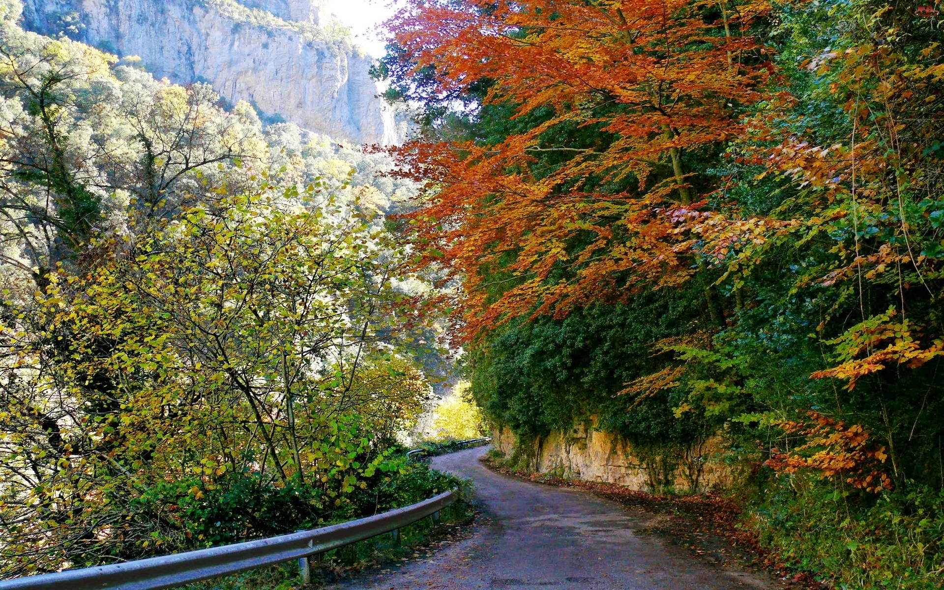 Droga, Jesień, Góry, Hiszpania