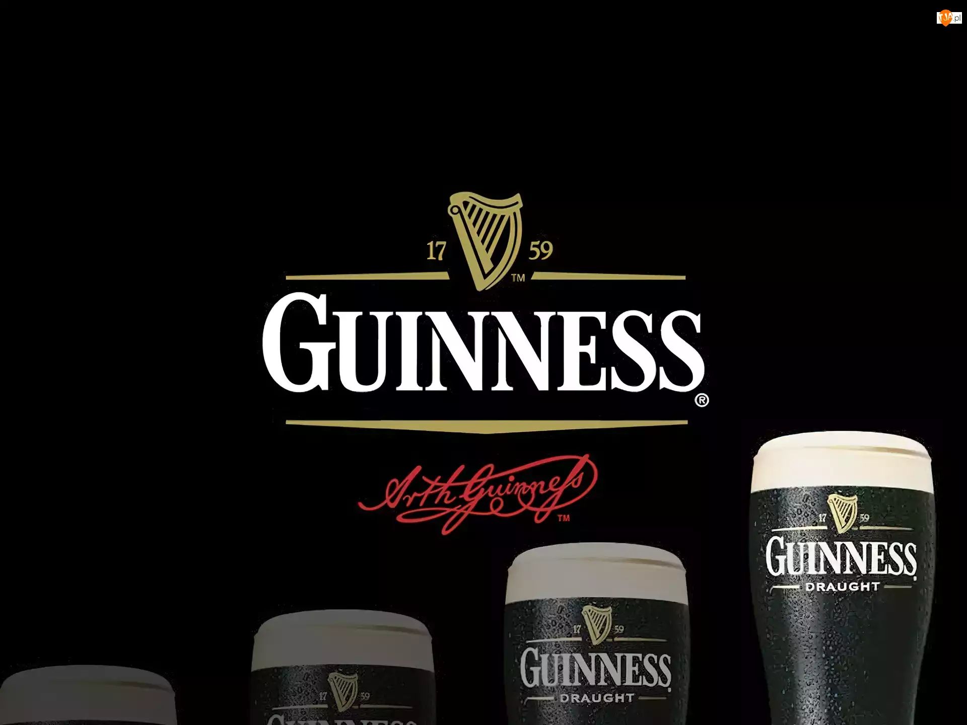 Guinness, Kufle, Piwa