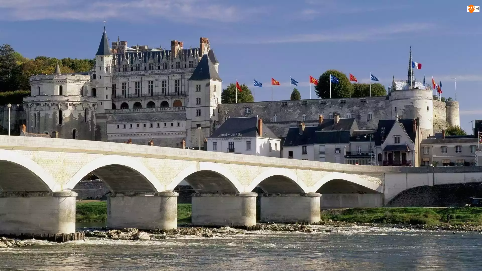 Rzeka, Amboise, Most, Francja, Zamek