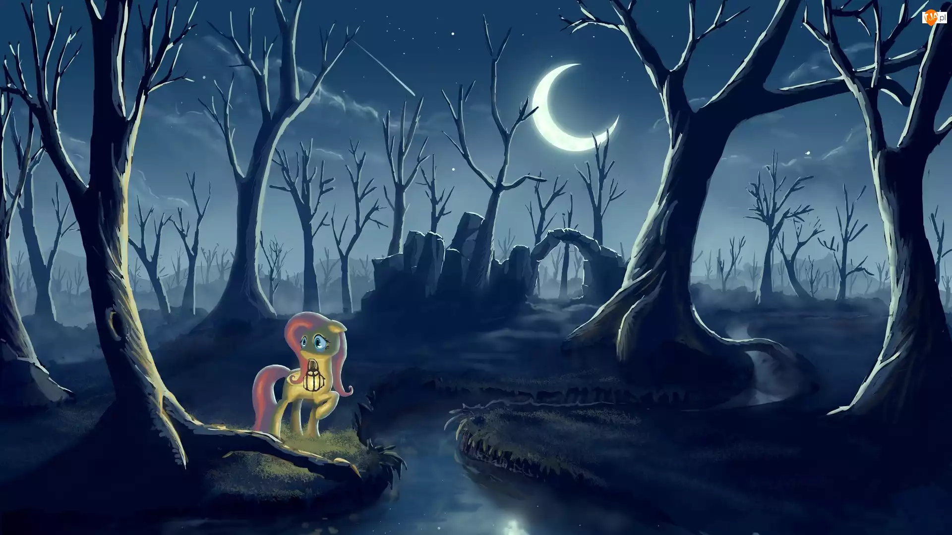 My Little Pony, Drzewa, Noc, Księzyc