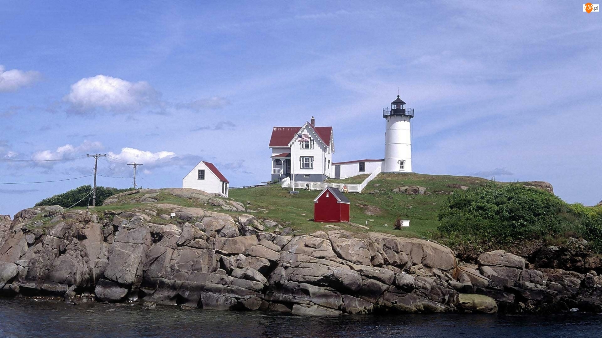 Morska, Wybrzeże, Maine, Atlantyckie, Latarnia