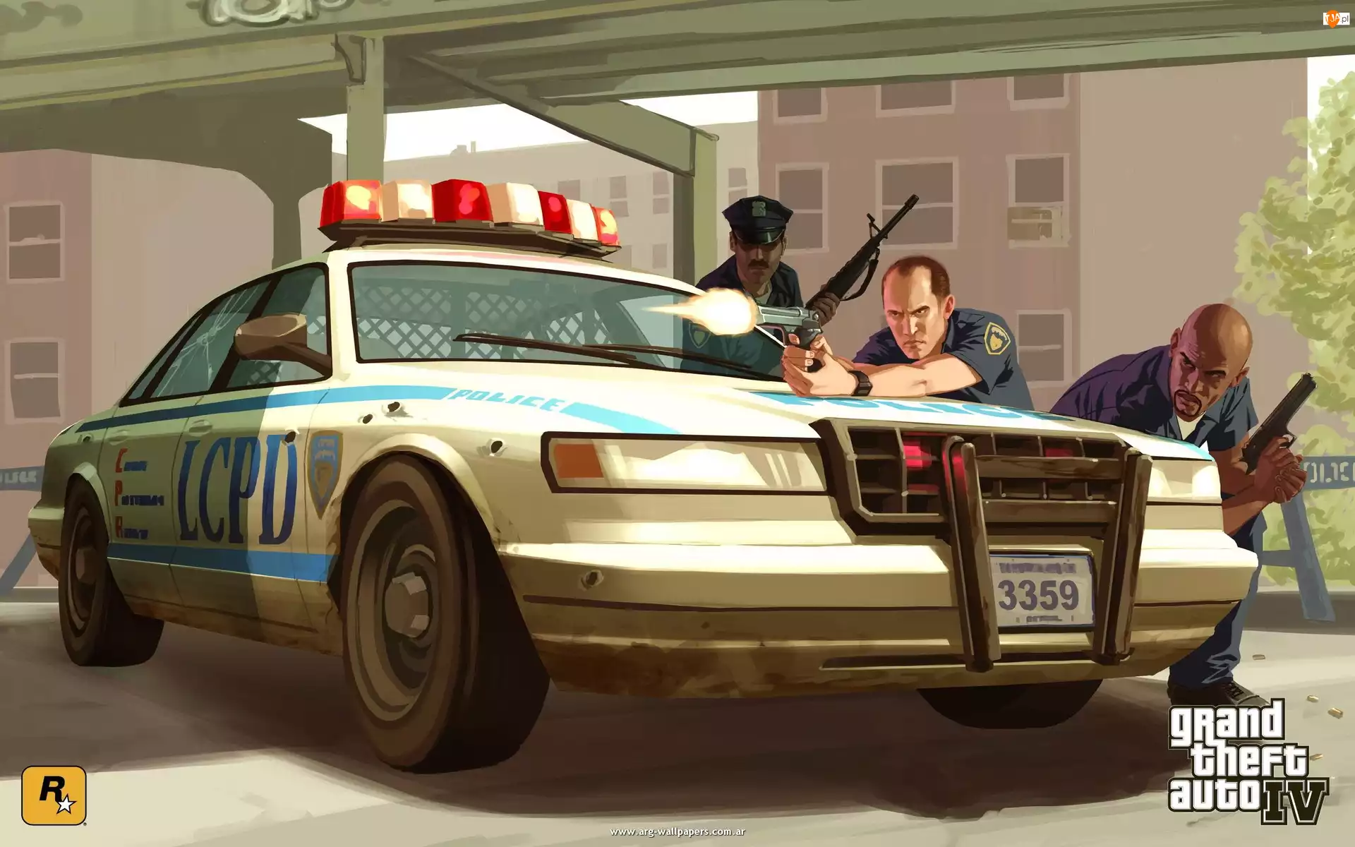 Broń, GTA IV, Samochód, Policyjny, Mężczyźni