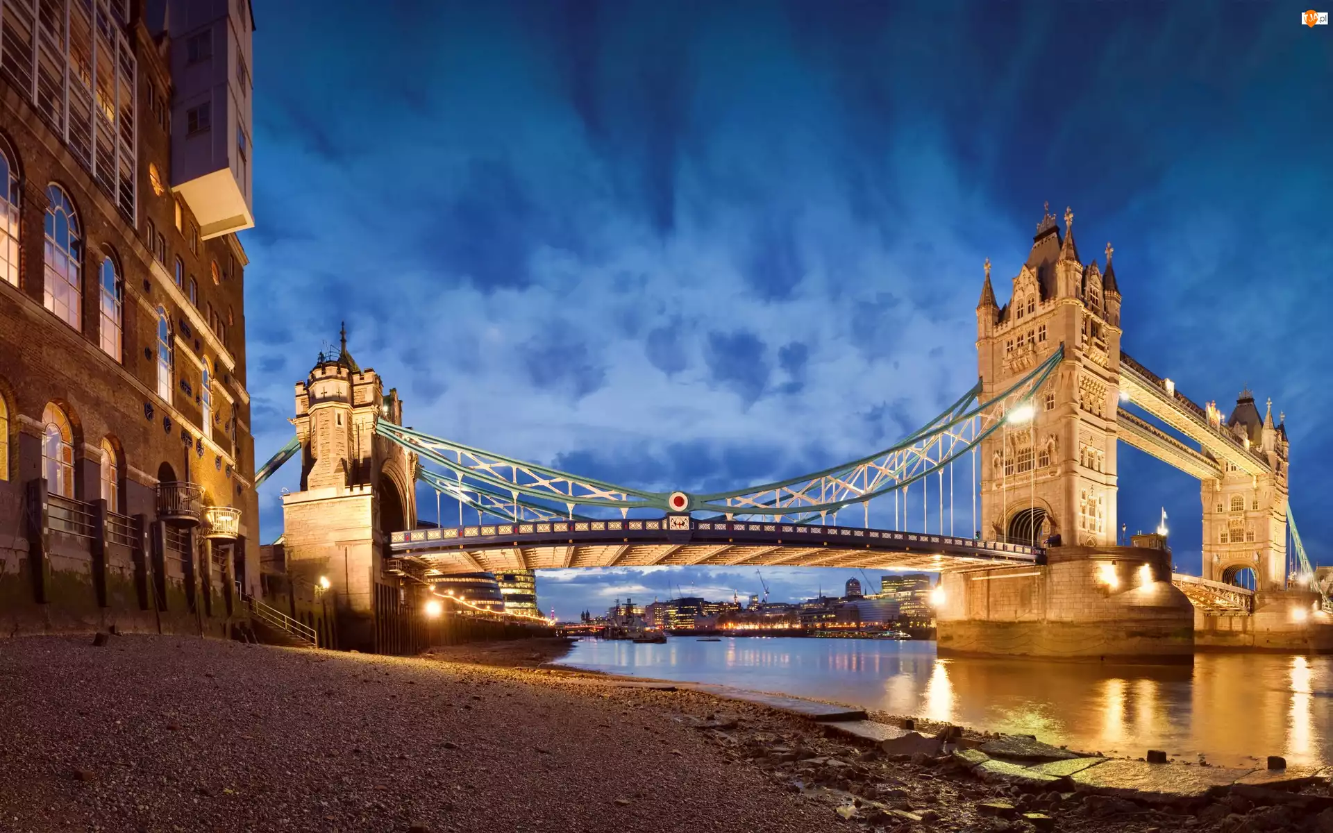 Anglia, Rzeka, Panorama, Most Tower Bridge, Londyn