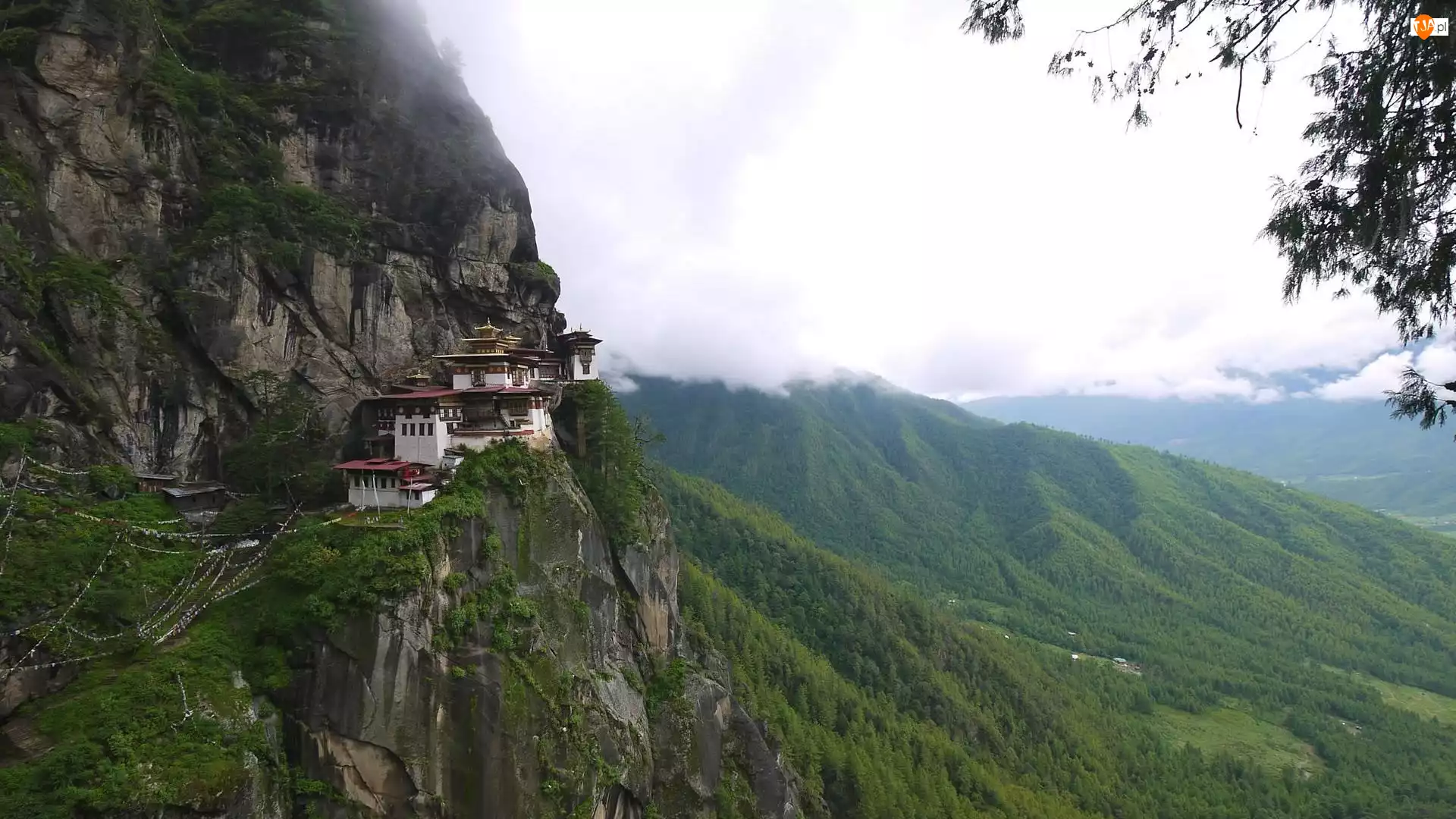 Paro Taktsang, Świątynia, Skały, Himalaje, Bhutan, Góry