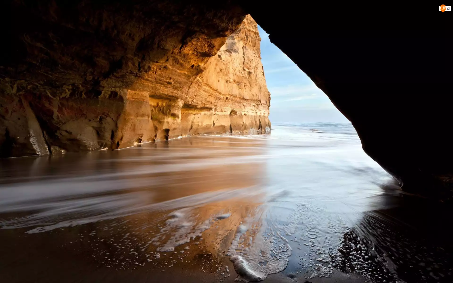 Jaskinia, Plaża, Morze