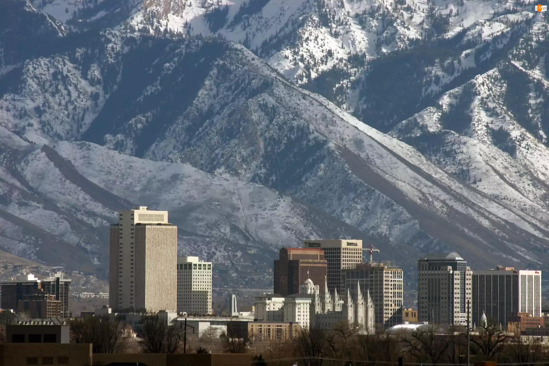 Miasto, Góry, Salt Lake City, Stany Zjednoczone, Drapacze Chmur