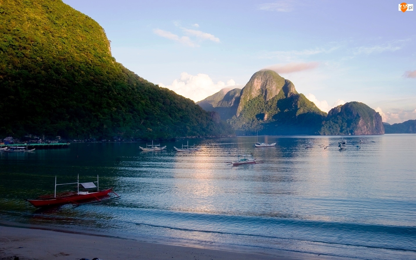 Łódki, Filipiny, Góry, Morze