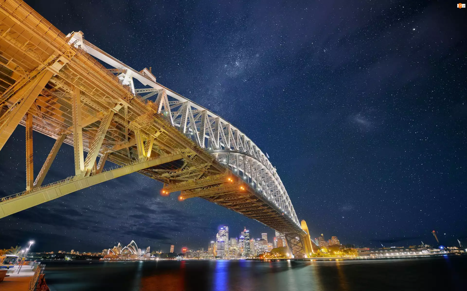 Most, Sydney, Nocą, Zatoka