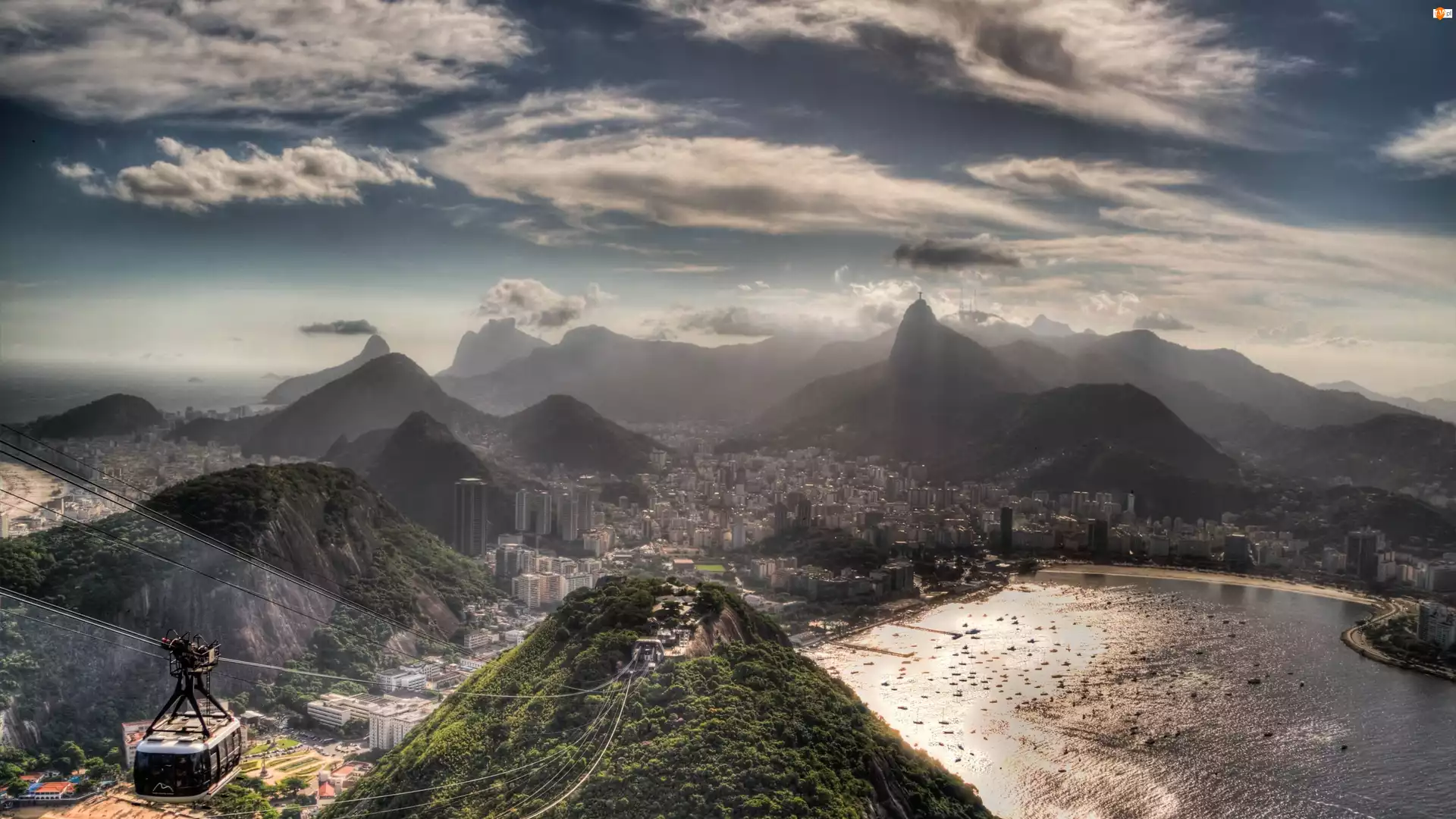 Miasto, Las, Brazylia, Ocean, Rio De Janeiro, Góry