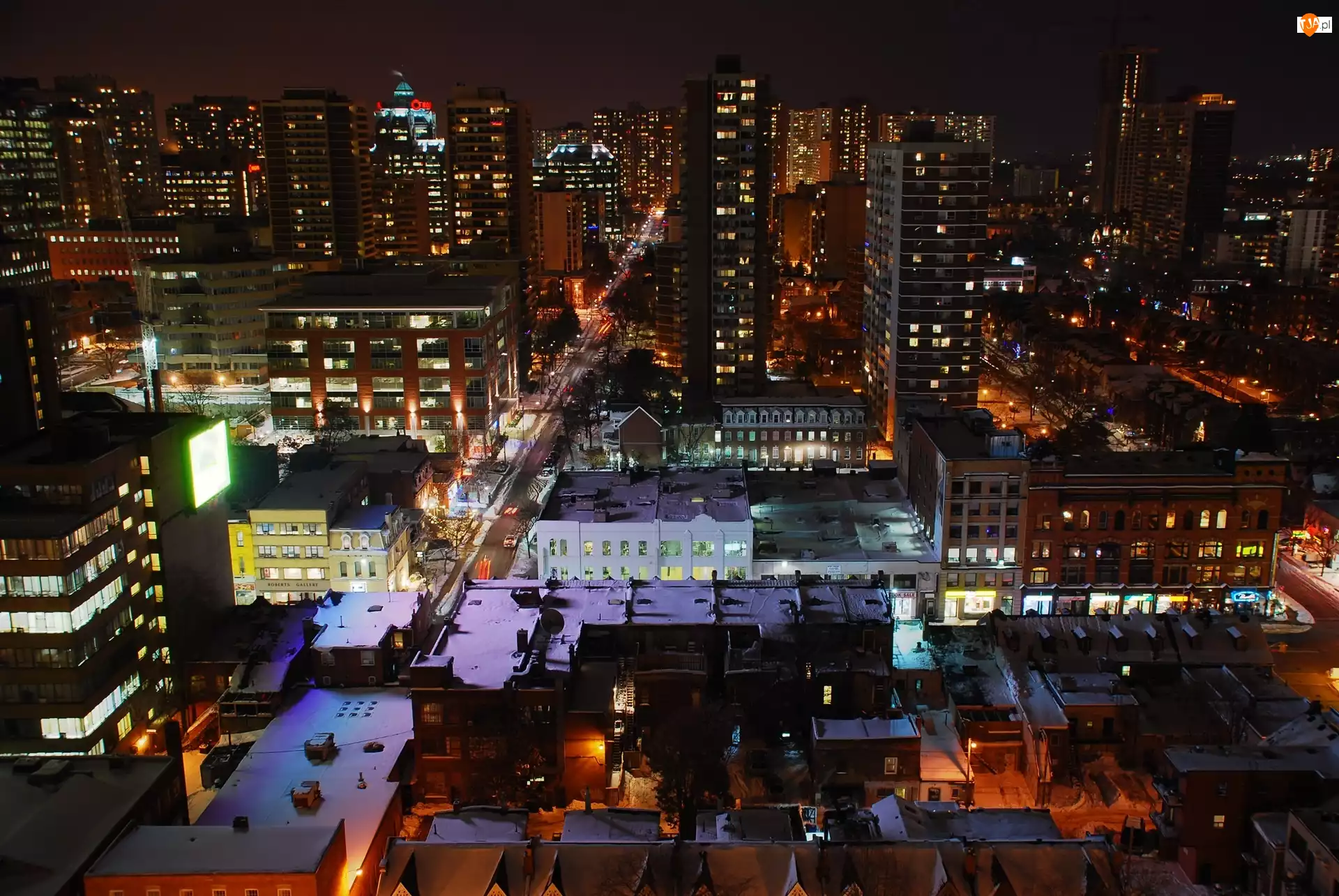 Toronto, Nocą, Panorama, Miasta