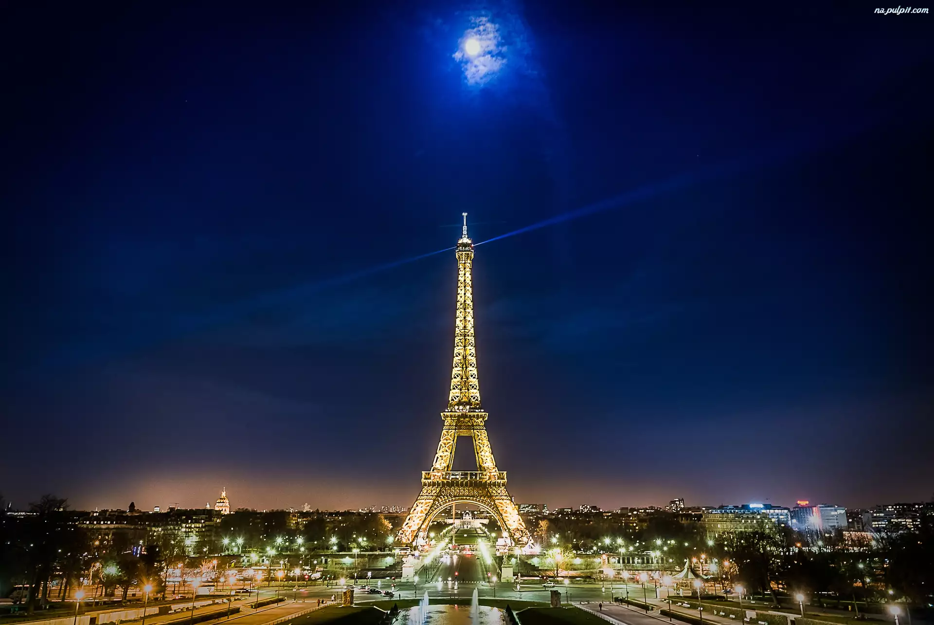 Wieza Eiffla, Nocą, Paryz, Francja, Miasto