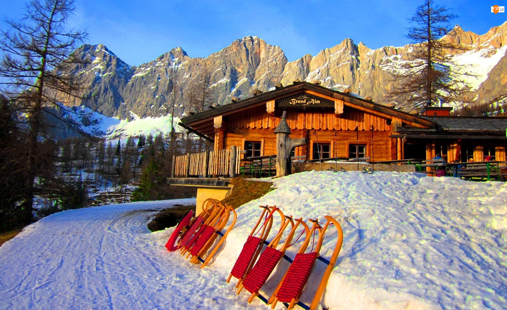 Zima, Austria, Brand Alm, Hotel, Góry