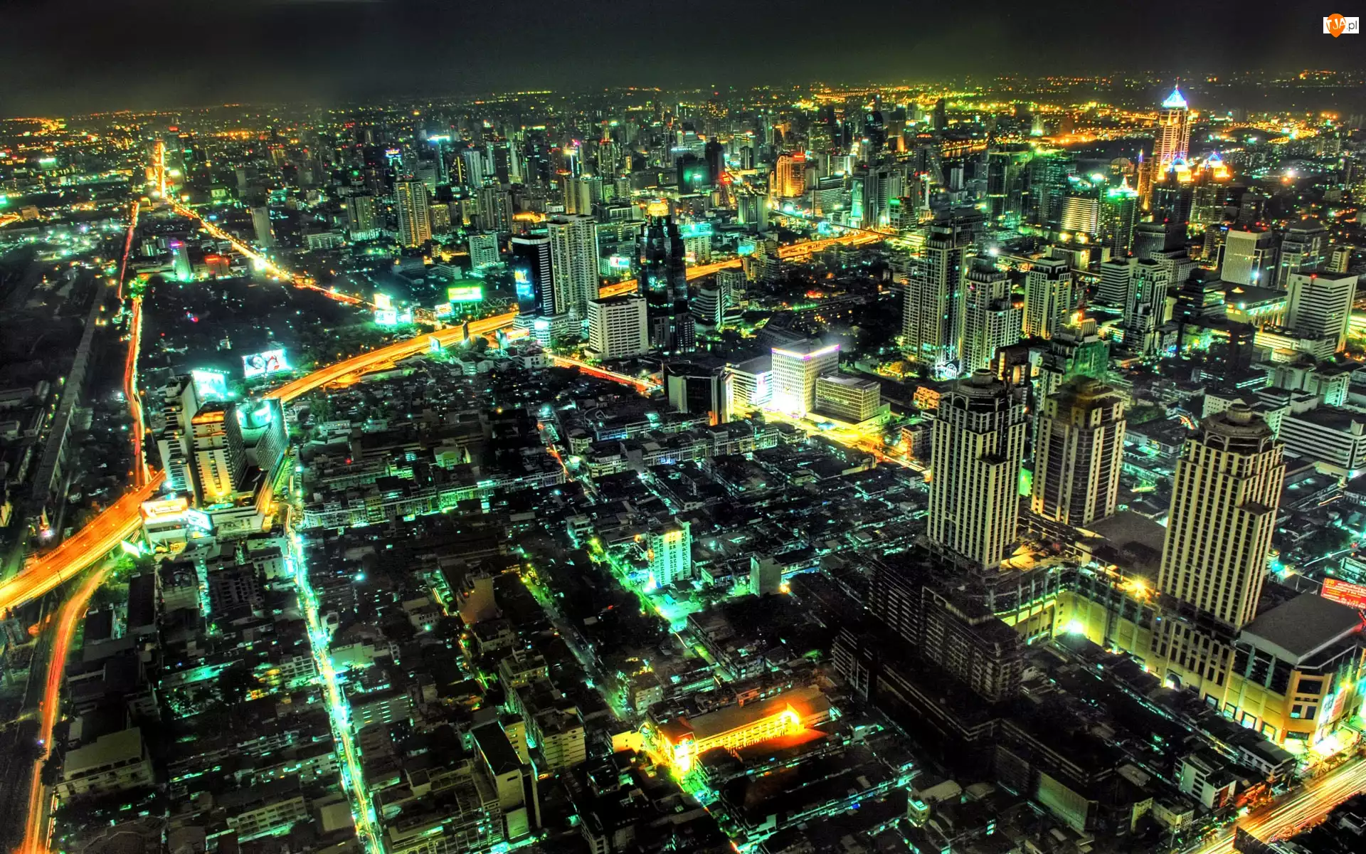 Tajlandia, Noc, Bangkok, Miasto
