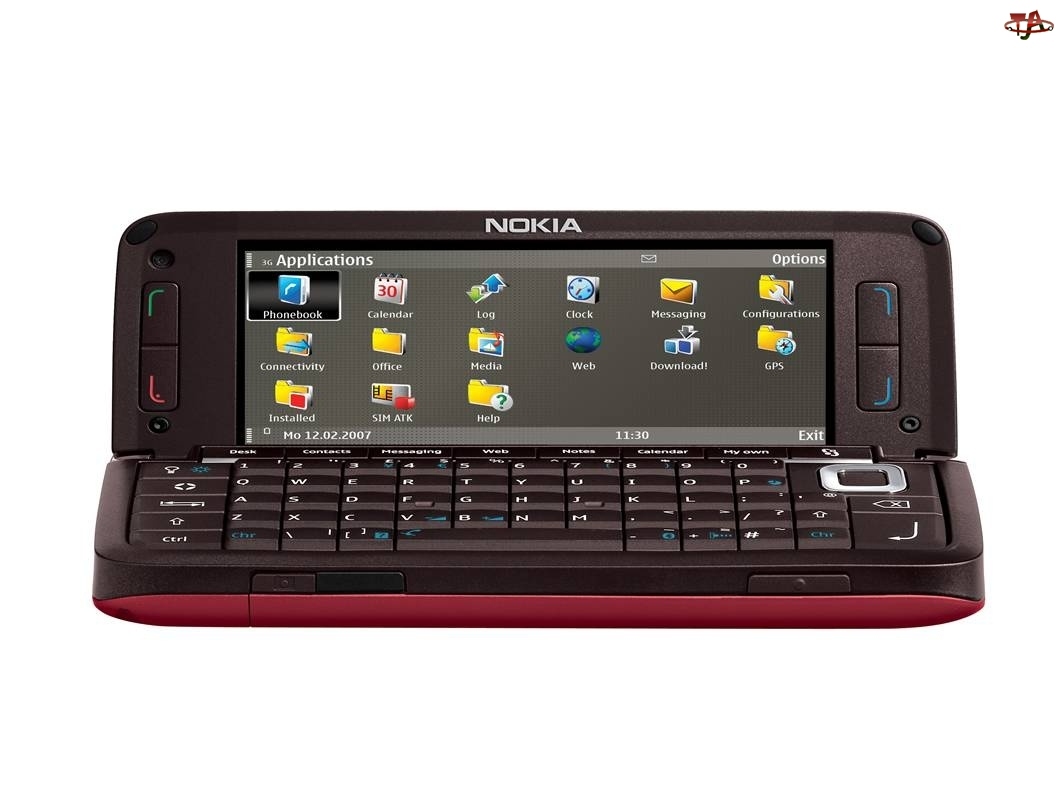 Menu, Nokia E90, Czarna, Czerwona