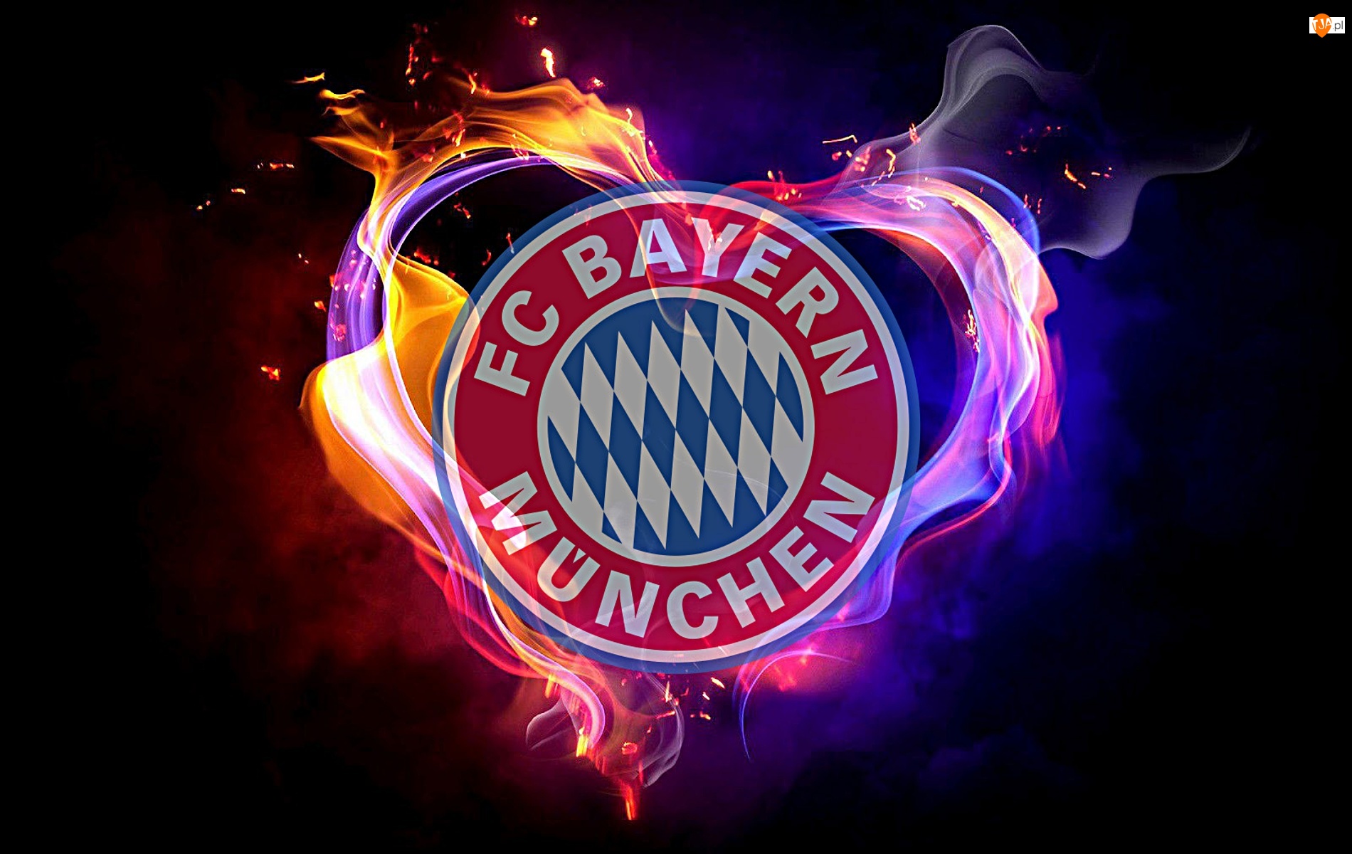 serce, Bayern Monachium, sport, piłka nożna, płomień
