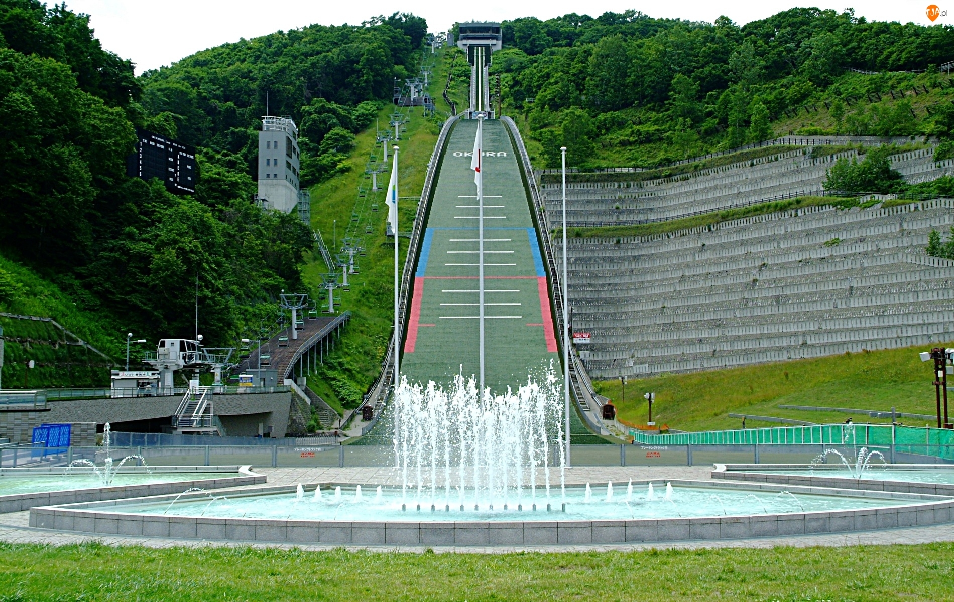 fontanna, Skocznia narciarska, Sapporo, Okurayama, Japonia