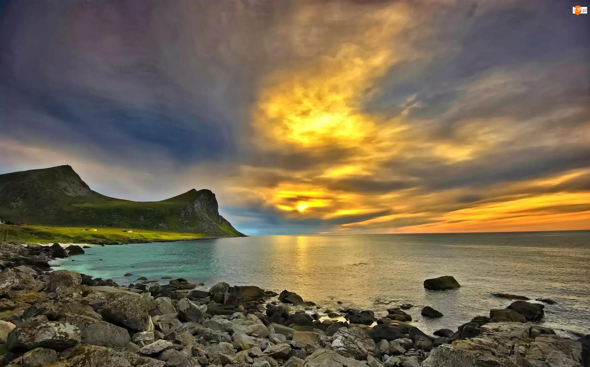Morze, Wybrzeże, Zachód Słońca, Norwegia
