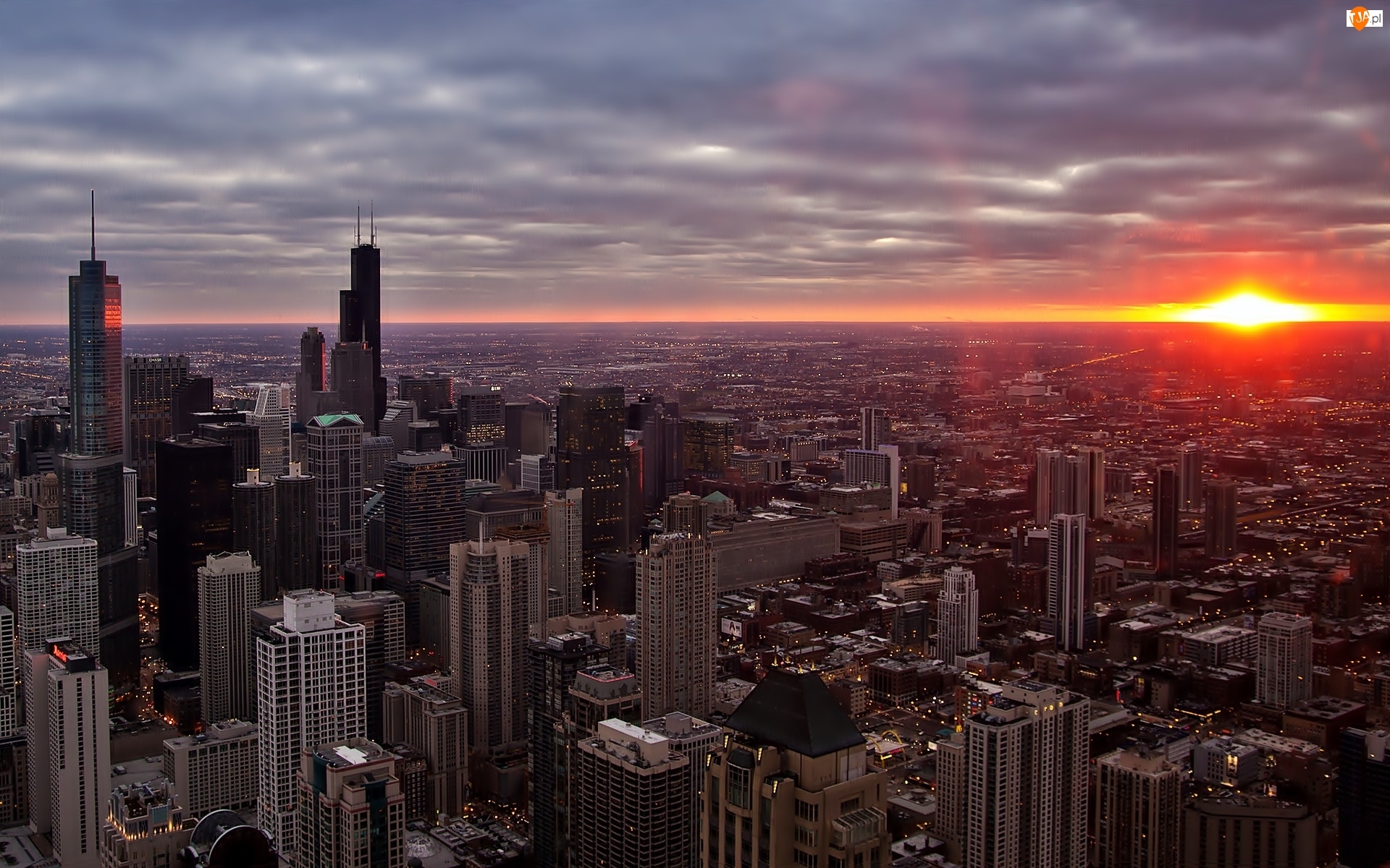 Świt, Chicago, Panorama, Miasta