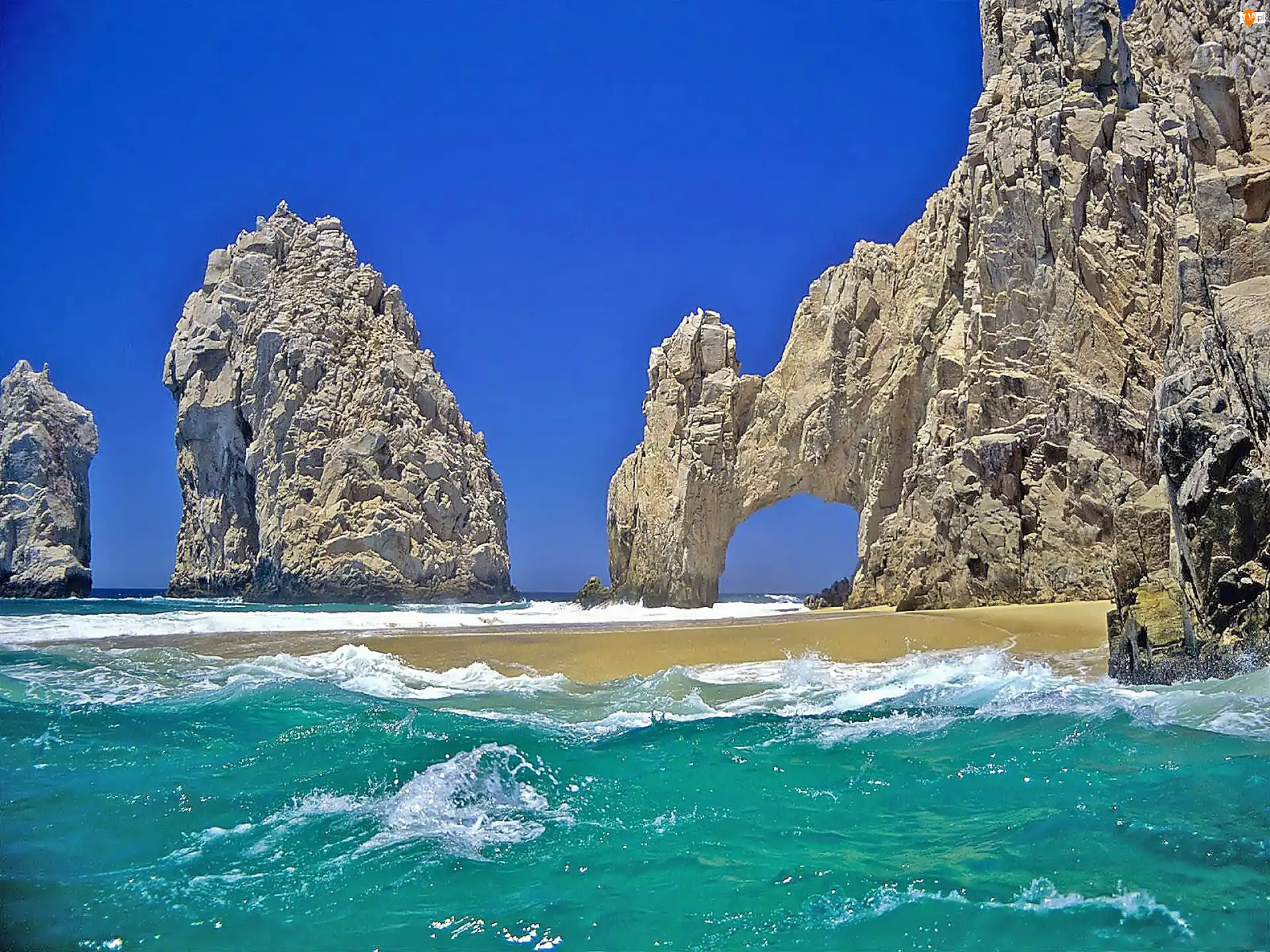 Cabo San Lucas Niebo Pla a Morze Meksyk Fale