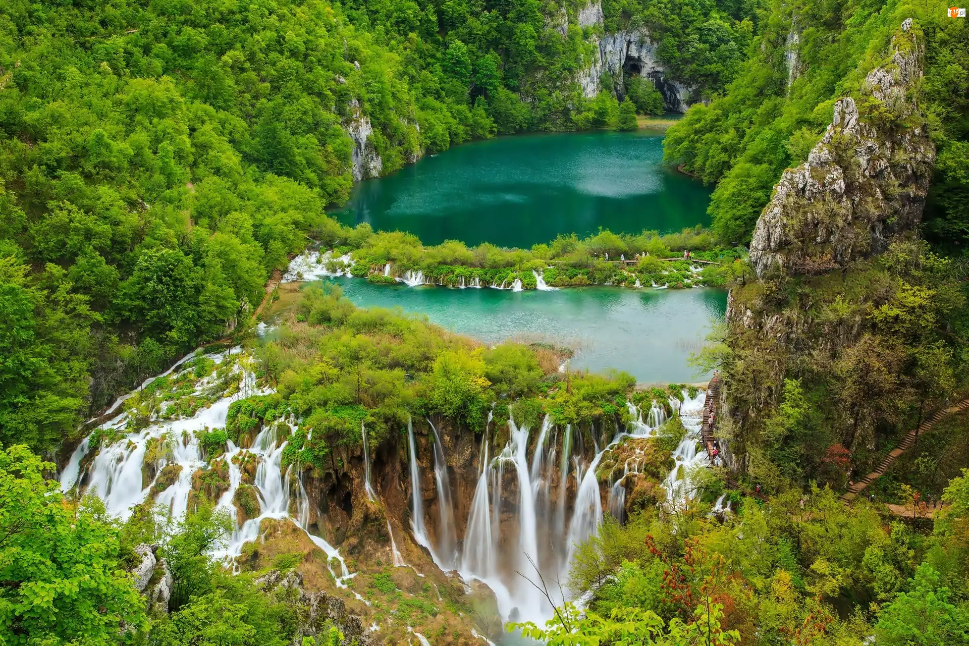 Las, Chorwacja, Wodospad, Jeziora, Plitvice