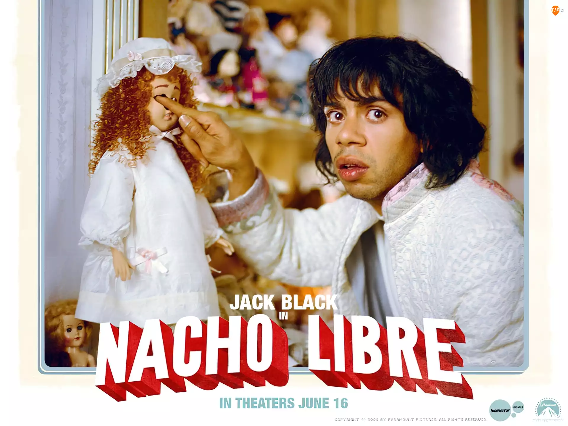 Nacho Libre, napis, Hector Jimenez, lalka