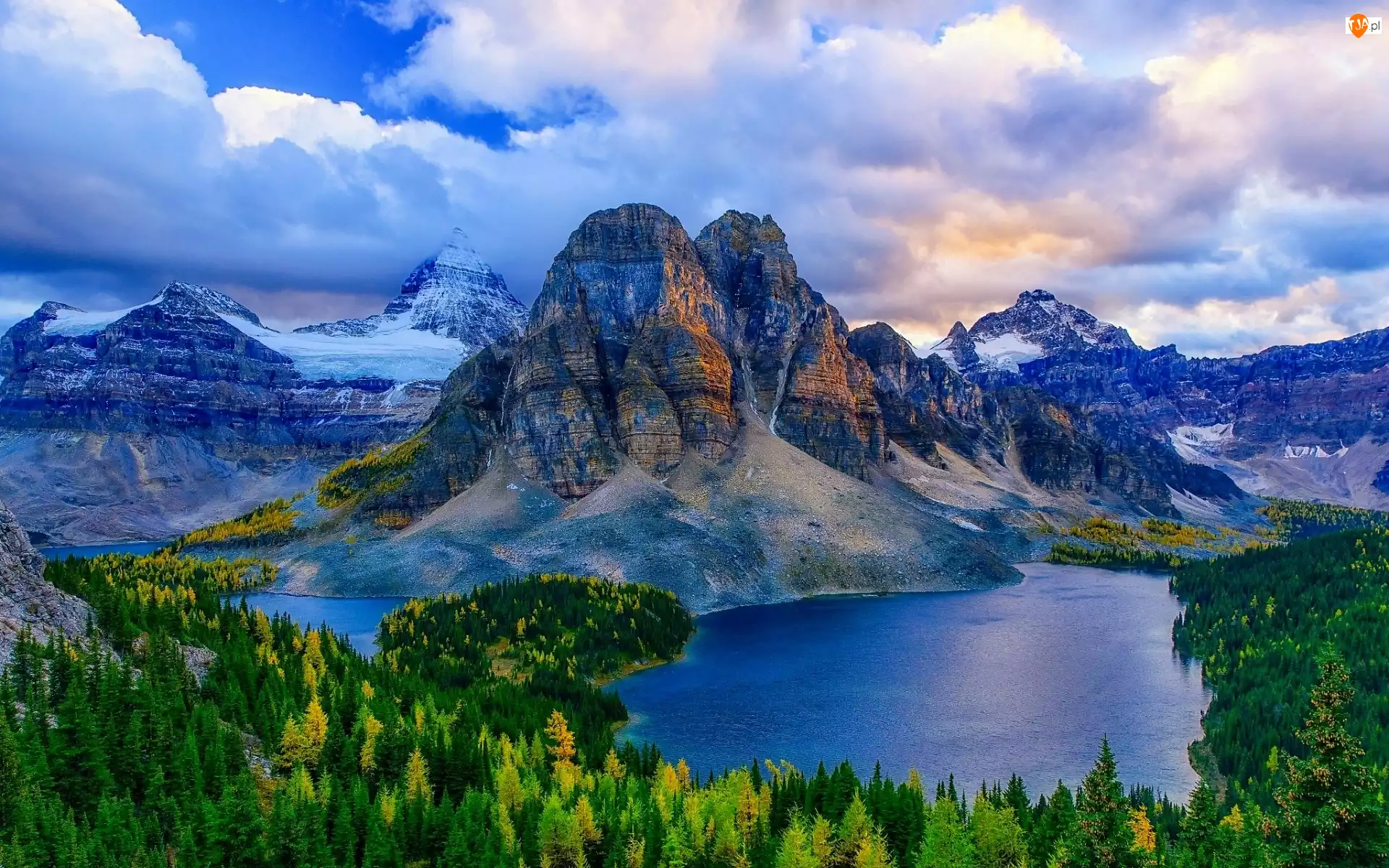 Góry, Kanada, Jezioro, Lasy