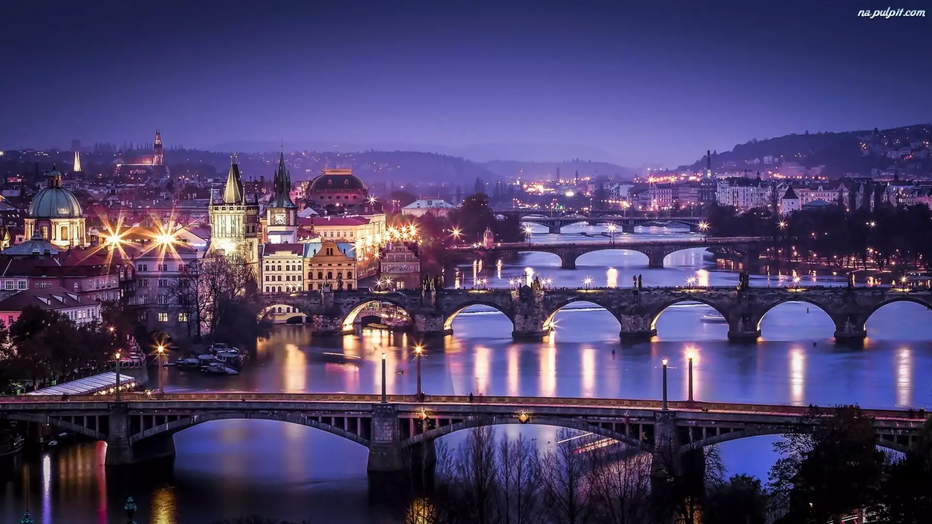 Czechy, Miasta, Mosty, Rzeka, Praga, Zdjęcie, Lata