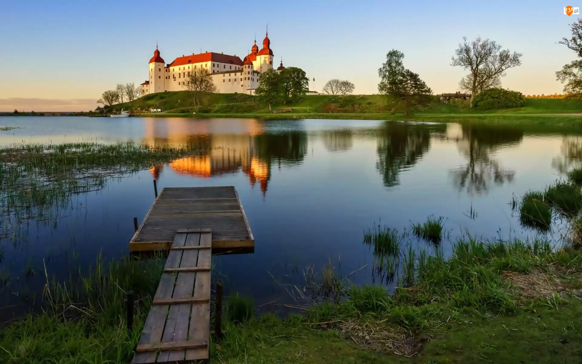 Zamek, Szwecja, Rzeka, Pomost