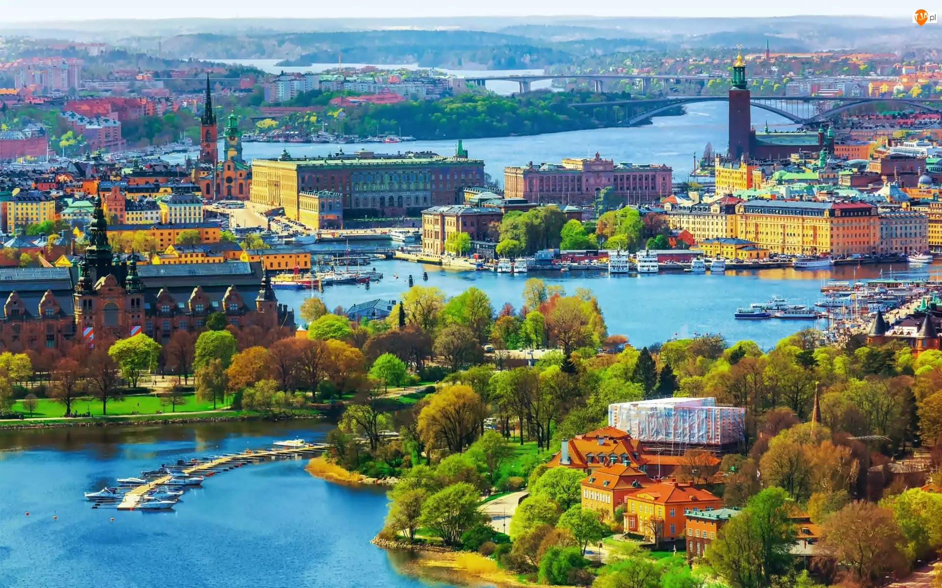 Panorama, Sztokholm, Mosty, Rzeka, Miasta, Budynki, Szwecja